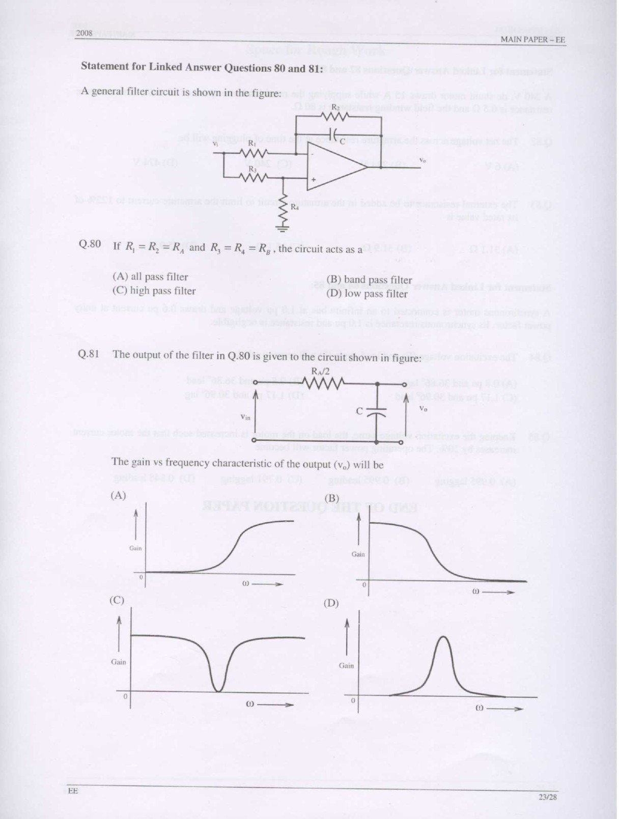GATE Exam Question Paper 2008 Electrical Engineering 23