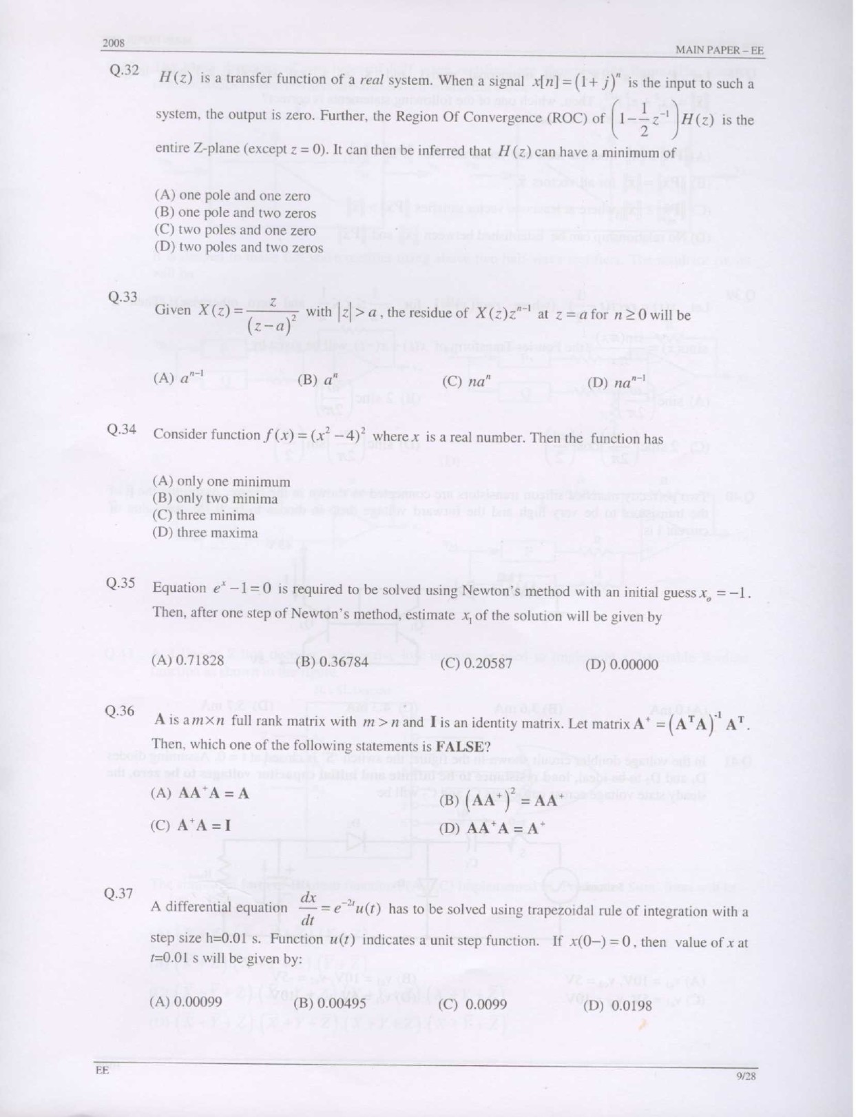 GATE Exam Question Paper 2008 Electrical Engineering 9