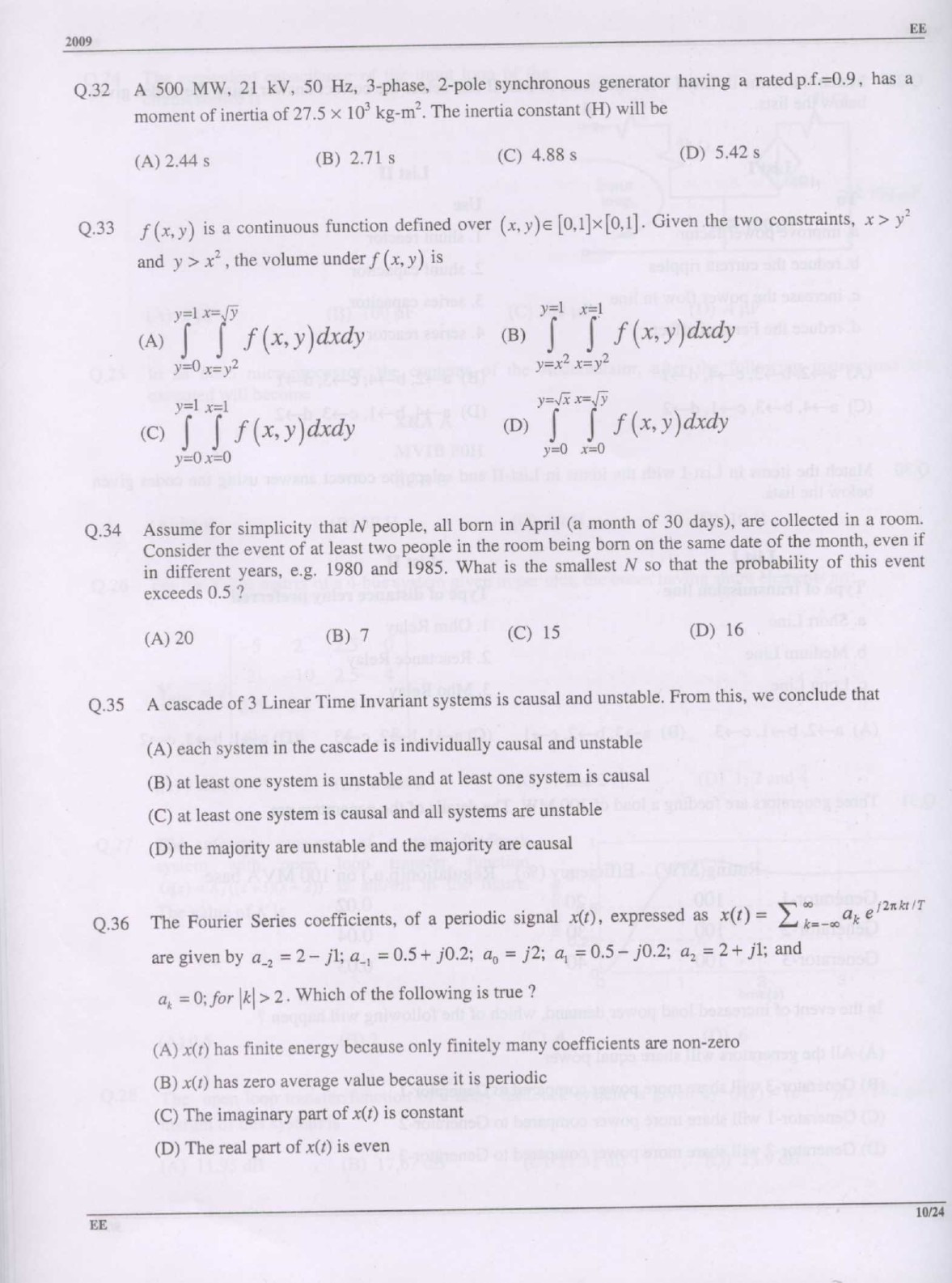 GATE Exam Question Paper 2009 Electrical Engineering 10