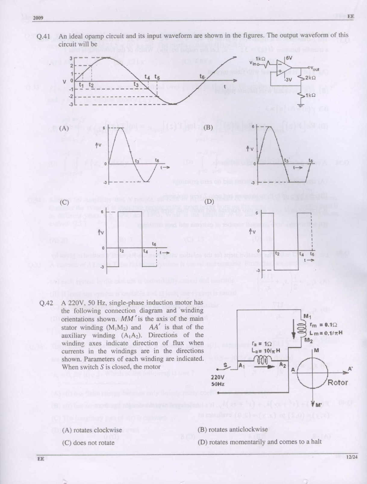 GATE Exam Question Paper 2009 Electrical Engineering 12