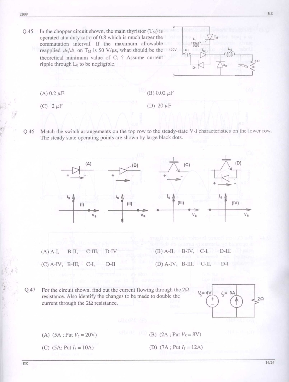 GATE Exam Question Paper 2009 Electrical Engineering 14
