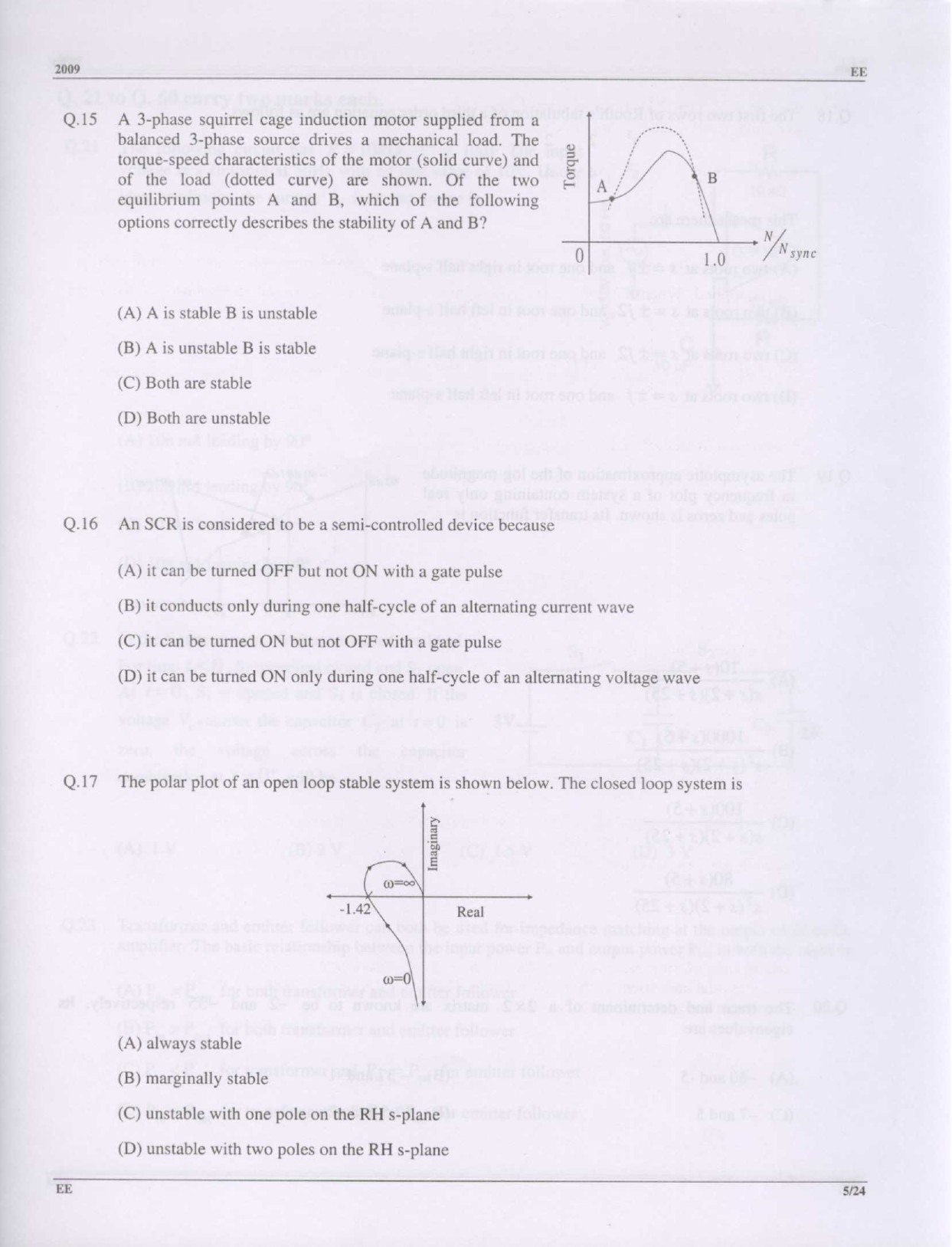 GATE Exam Question Paper 2009 Electrical Engineering 5