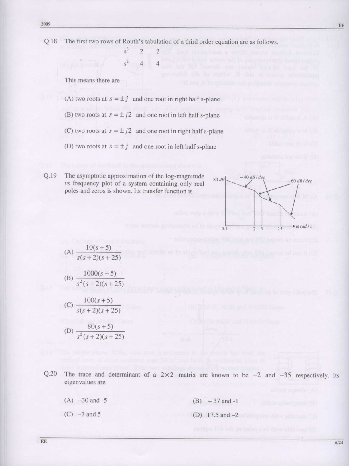 GATE Exam Question Paper 2009 Electrical Engineering 6