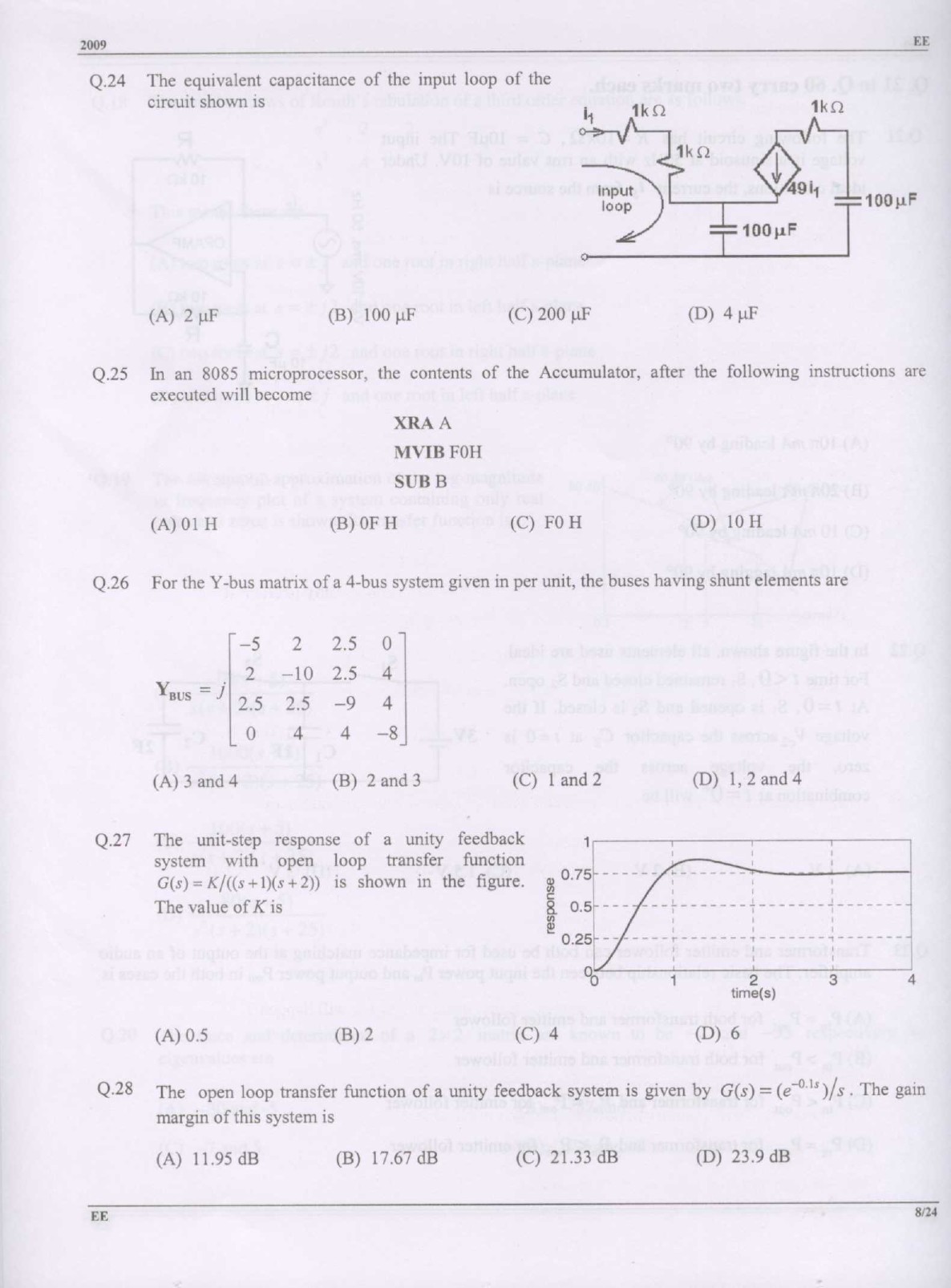 GATE Exam Question Paper 2009 Electrical Engineering 8