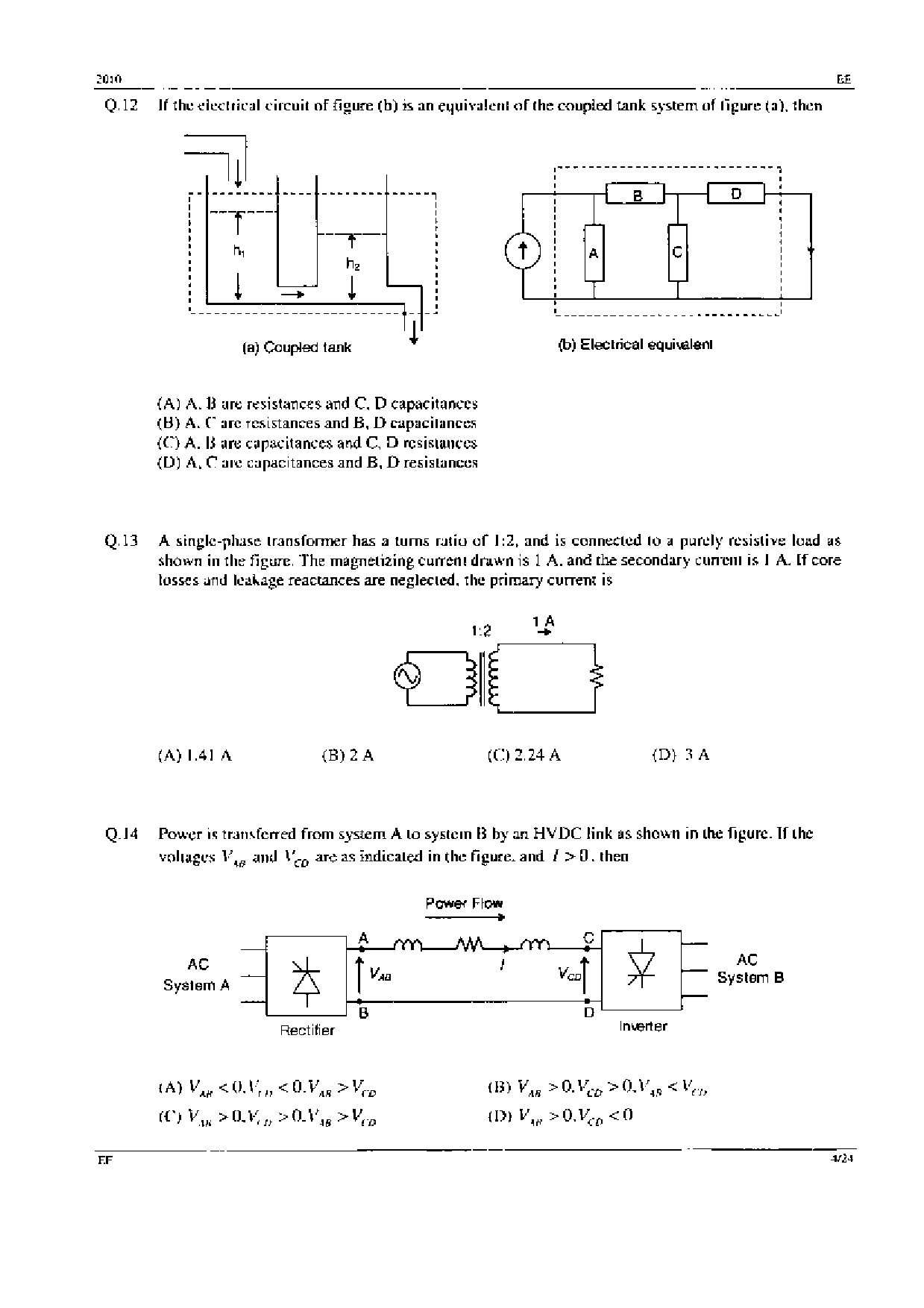 GATE Exam Question Paper 2010 Electrical Engineering 4