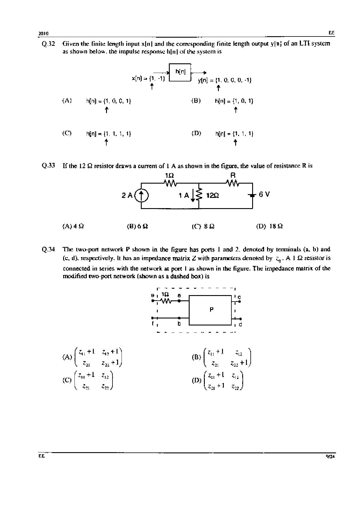 GATE Exam Question Paper 2010 Electrical Engineering 9