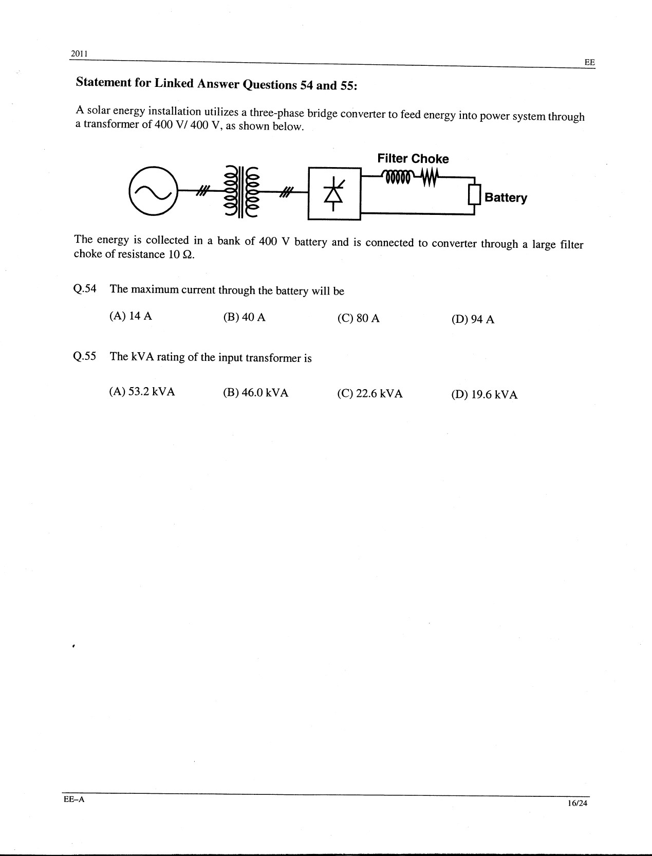 GATE Exam Question Paper 2011 Electrical Engineering 16