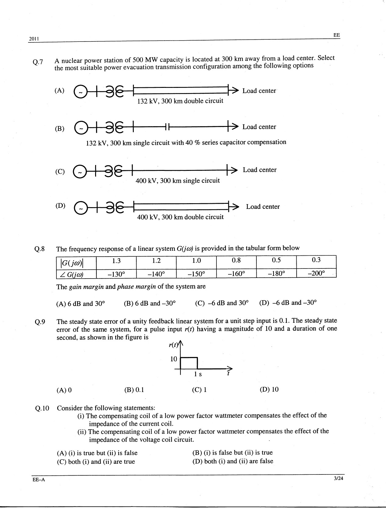 GATE Exam Question Paper 2011 Electrical Engineering 3