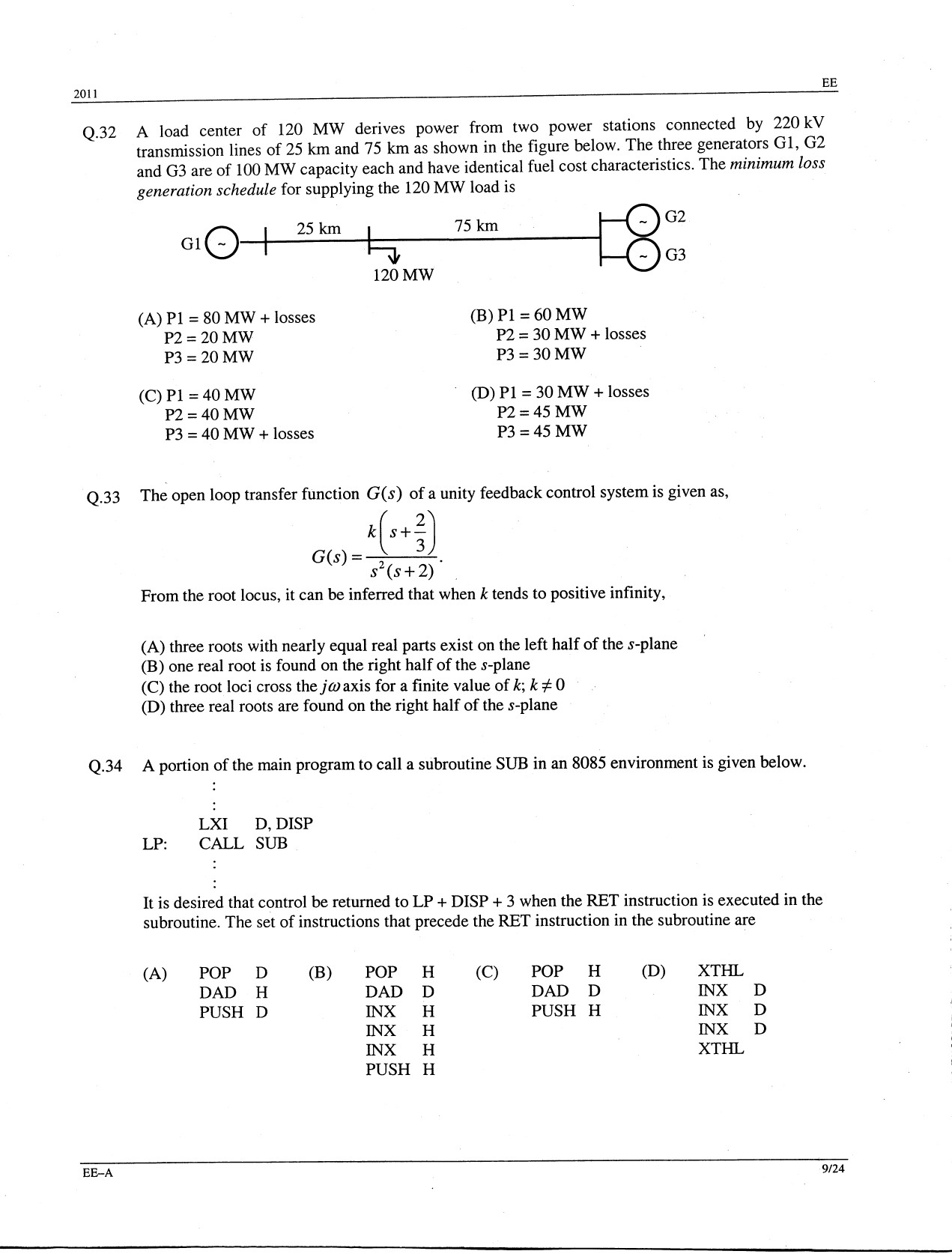 GATE Exam Question Paper 2011 Electrical Engineering 9