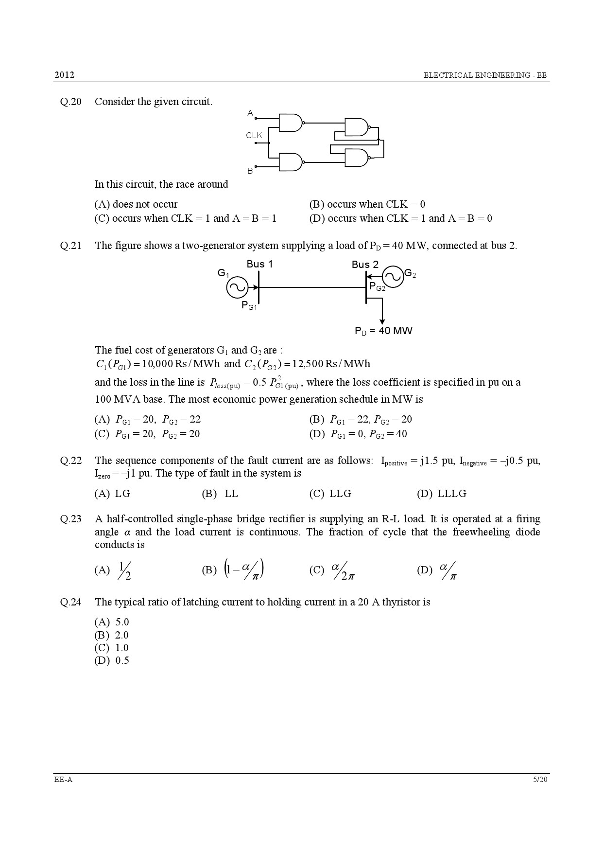 GATE Exam Question Paper 2012 Electrical Engineering 5