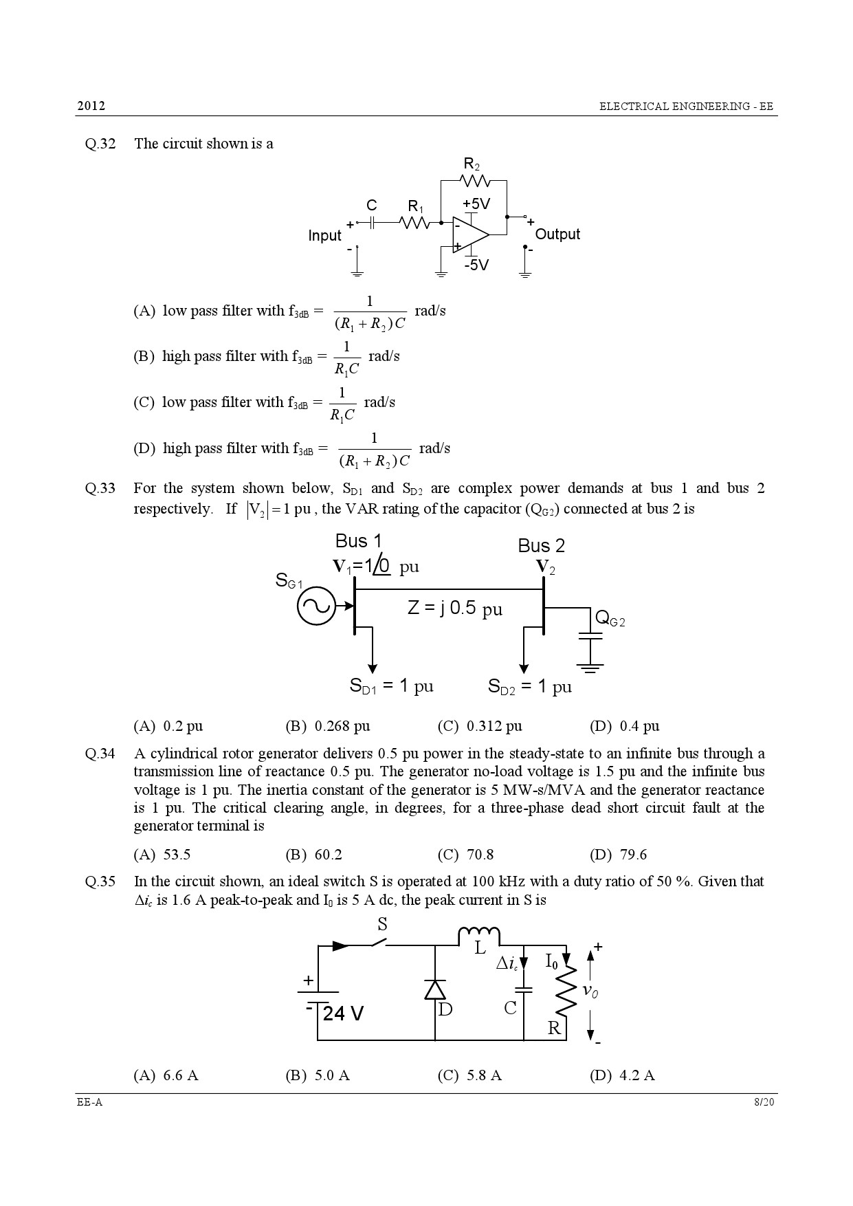 GATE Exam Question Paper 2012 Electrical Engineering 8
