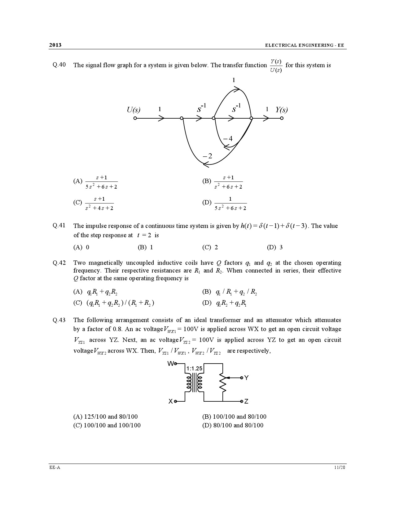 GATE Exam Question Paper 2013 Electrical Engineering 11