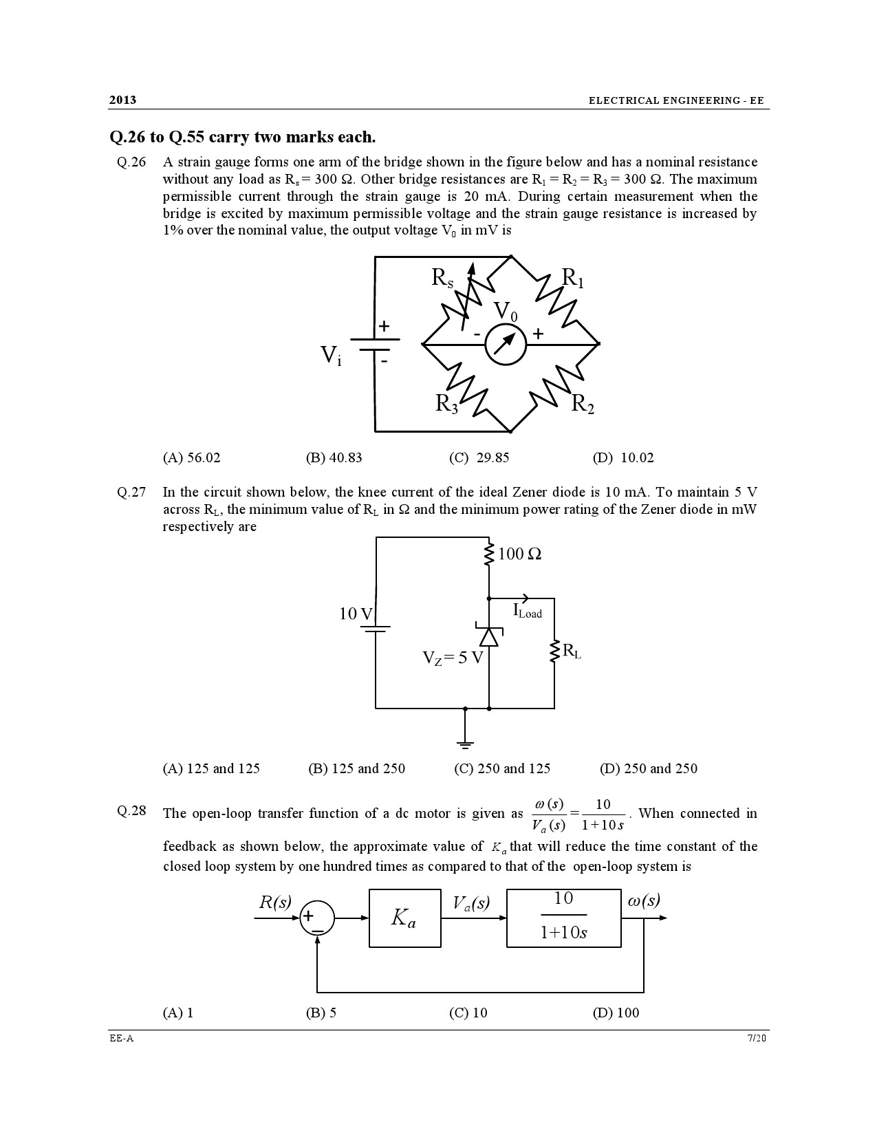 GATE Exam Question Paper 2013 Electrical Engineering 7