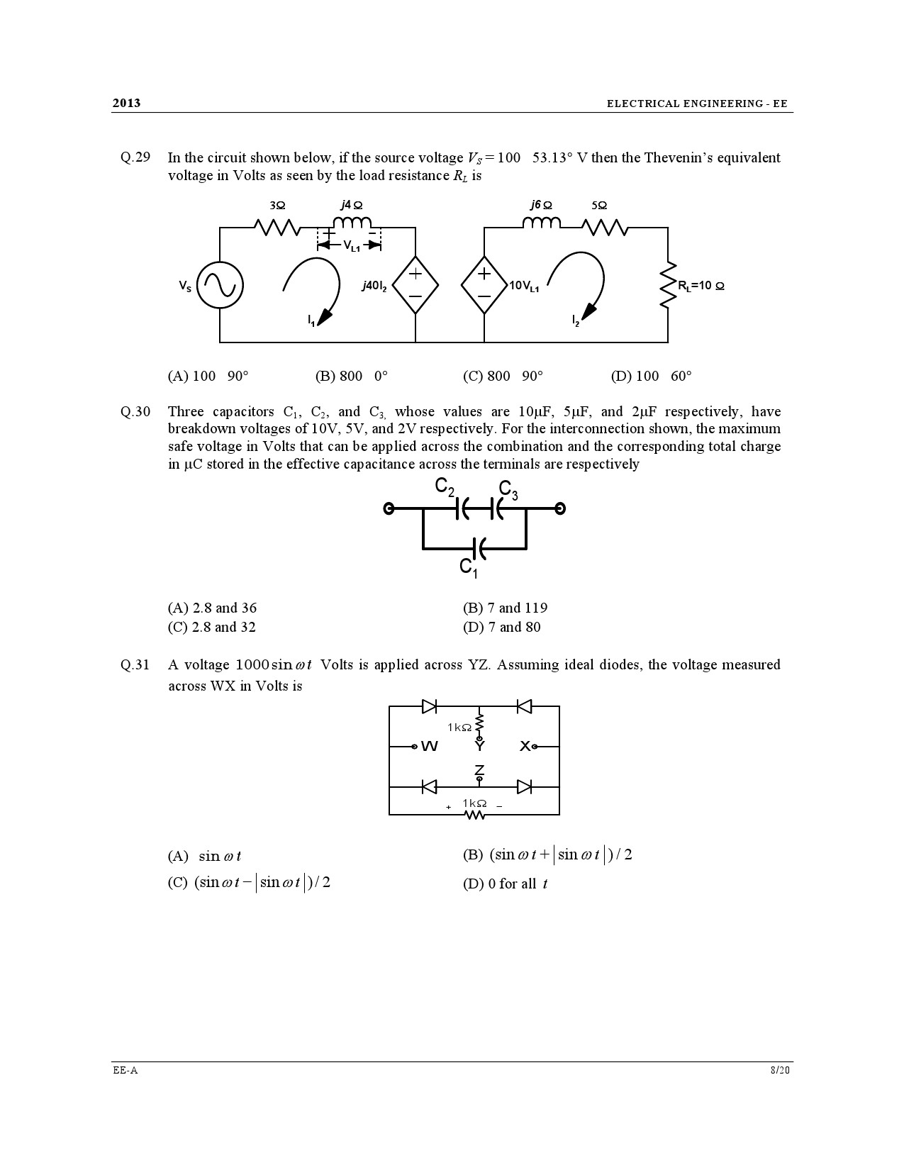 GATE Exam Question Paper 2013 Electrical Engineering 8