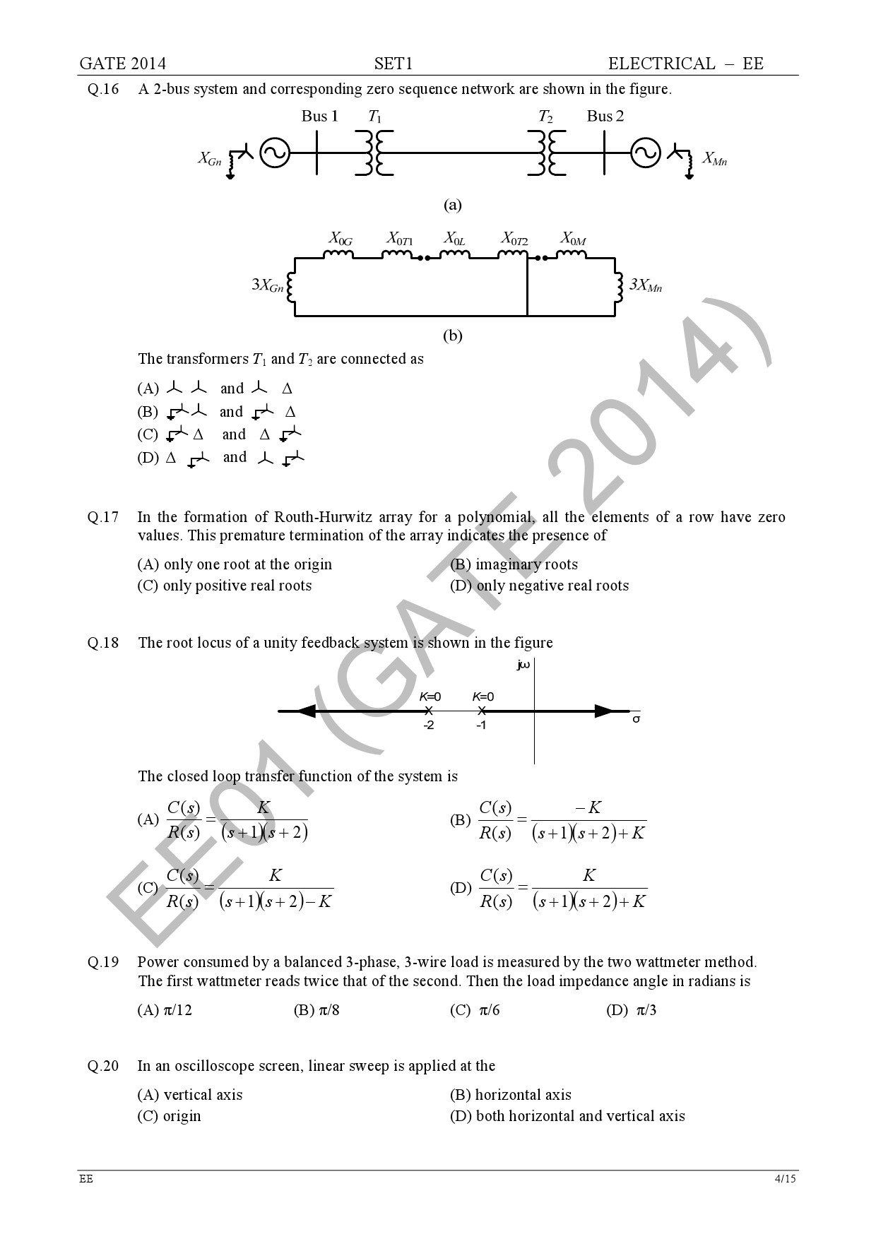 GATE Exam Question Paper 2014 Electrical Engineering Set 1 10