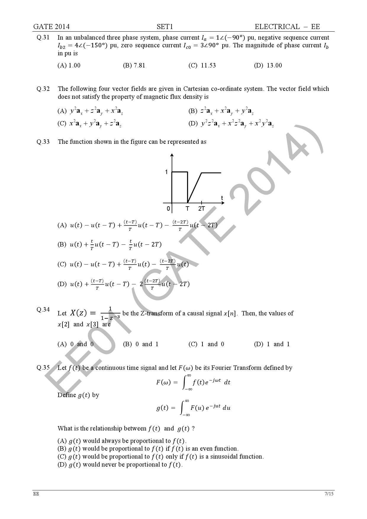 GATE Exam Question Paper 2014 Electrical Engineering Set 1 13