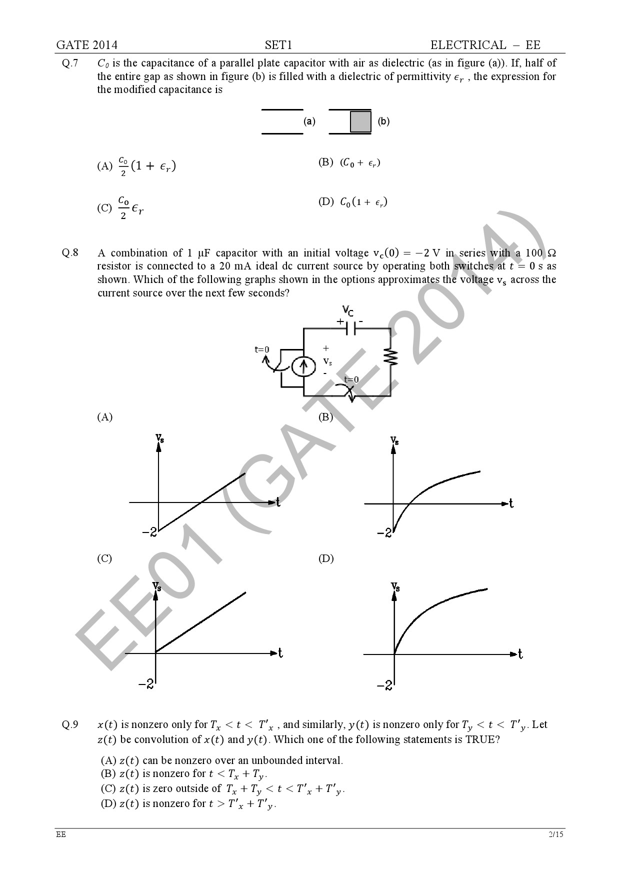 GATE Exam Question Paper 2014 Electrical Engineering Set 1 8