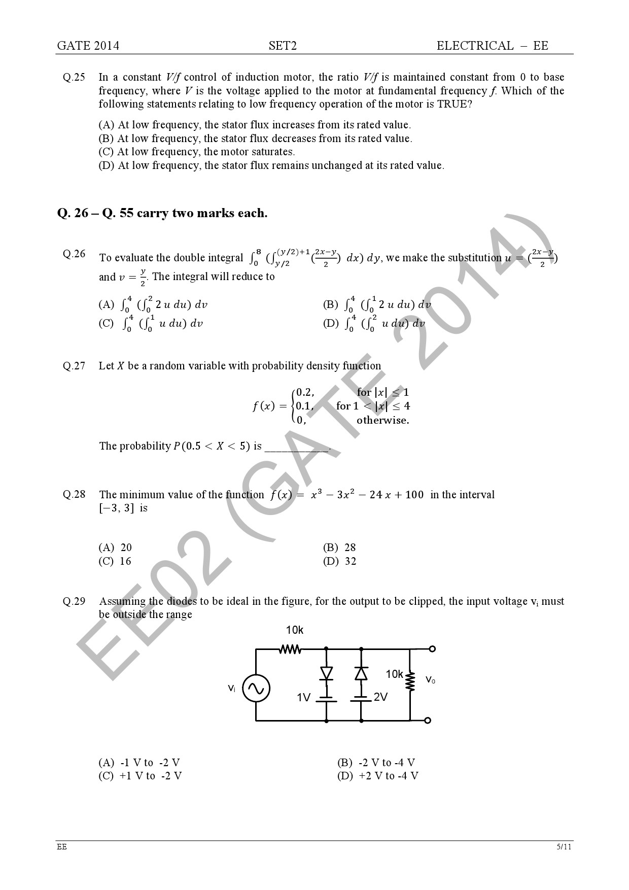 GATE Exam Question Paper 2014 Electrical Engineering Set 2 11