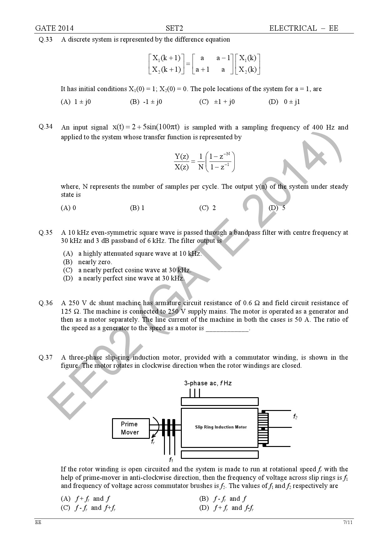 GATE Exam Question Paper 2014 Electrical Engineering Set 2 13