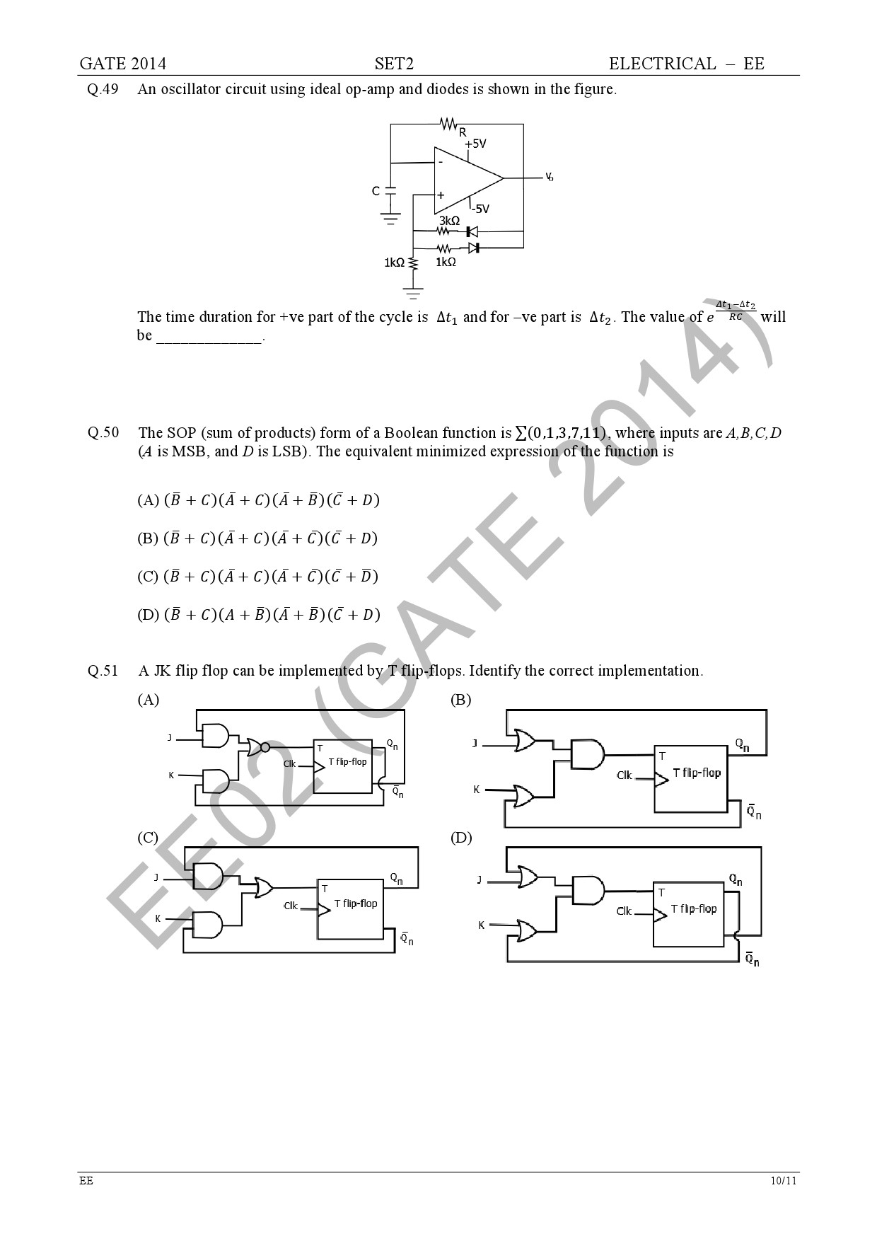 GATE Exam Question Paper 2014 Electrical Engineering Set 2 16