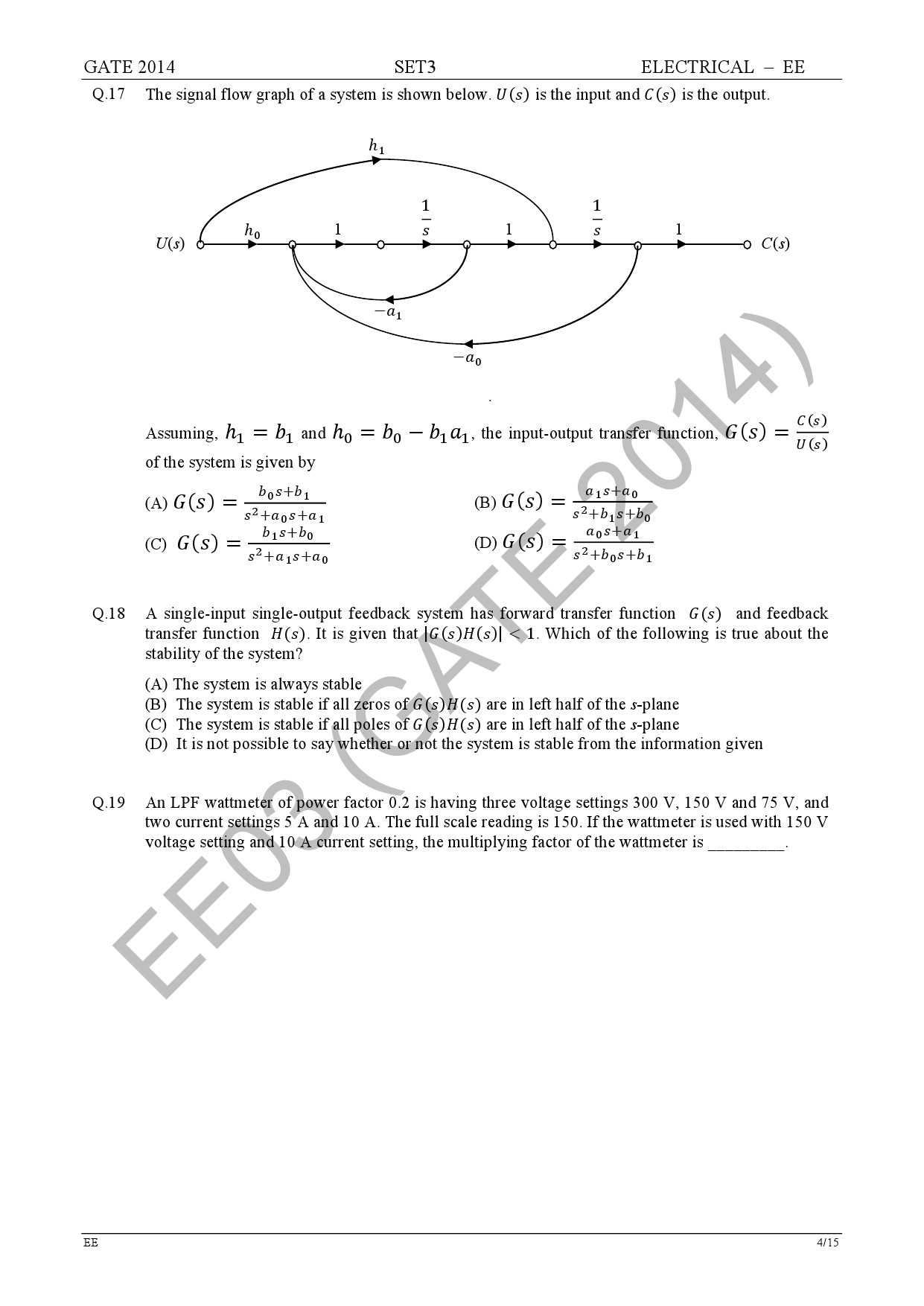 GATE Exam Question Paper 2014 Electrical Engineering Set 3 10