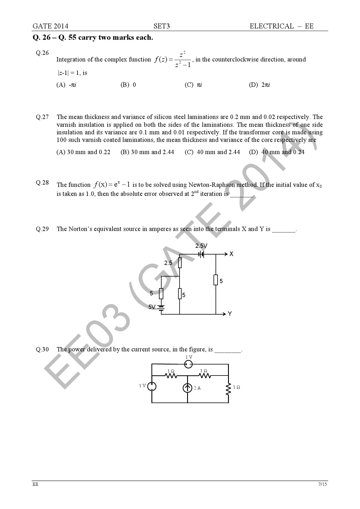 GATE Exam Question Paper 2014 Electrical Engineering Set 3 13