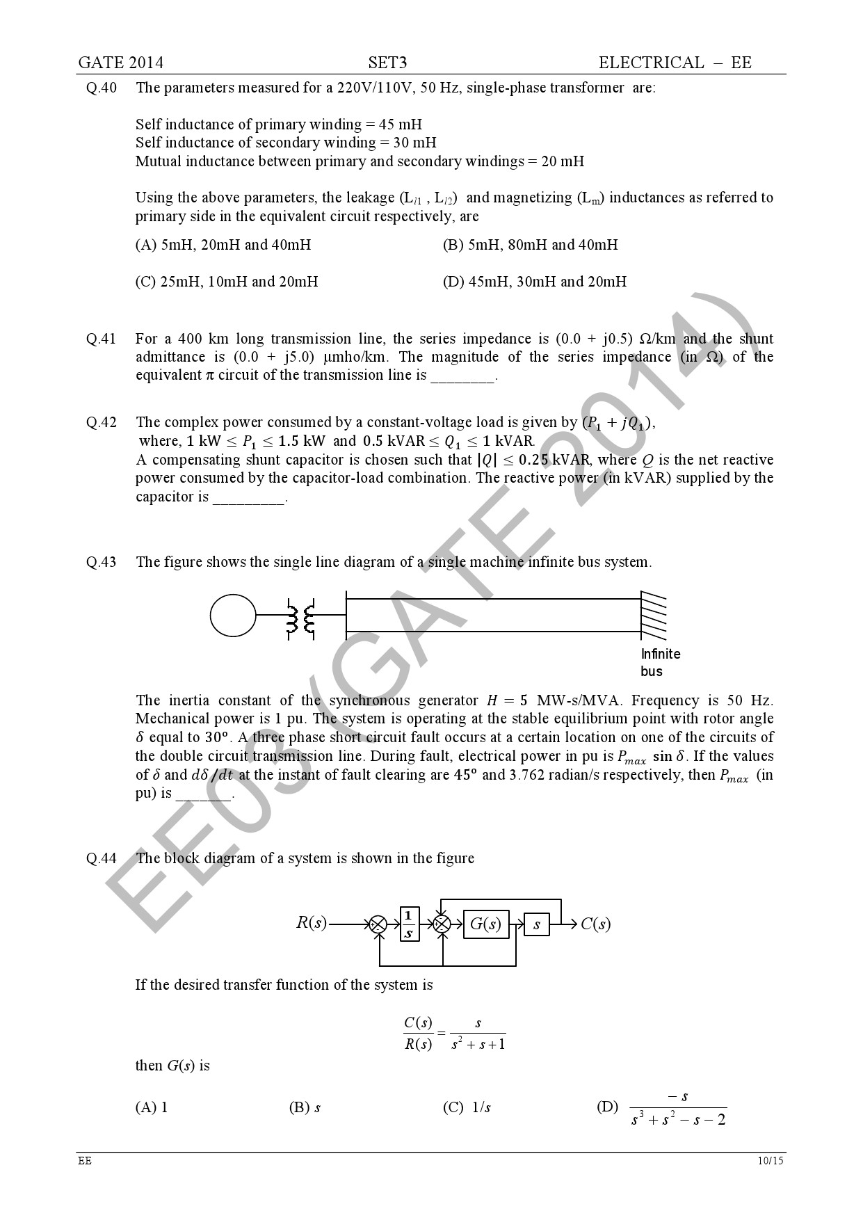 GATE Exam Question Paper 2014 Electrical Engineering Set 3 16