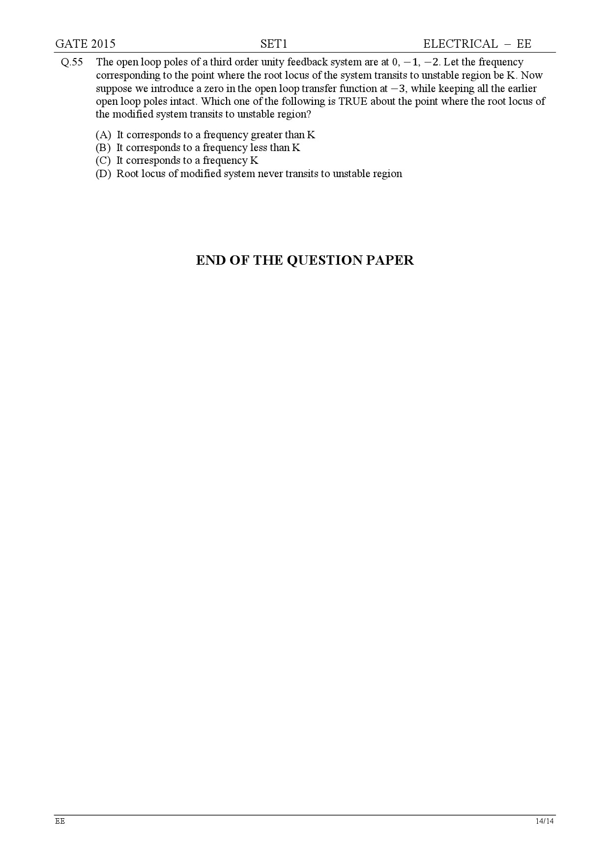 GATE Exam Question Paper 2015 Electrical Engineering Set 1 14