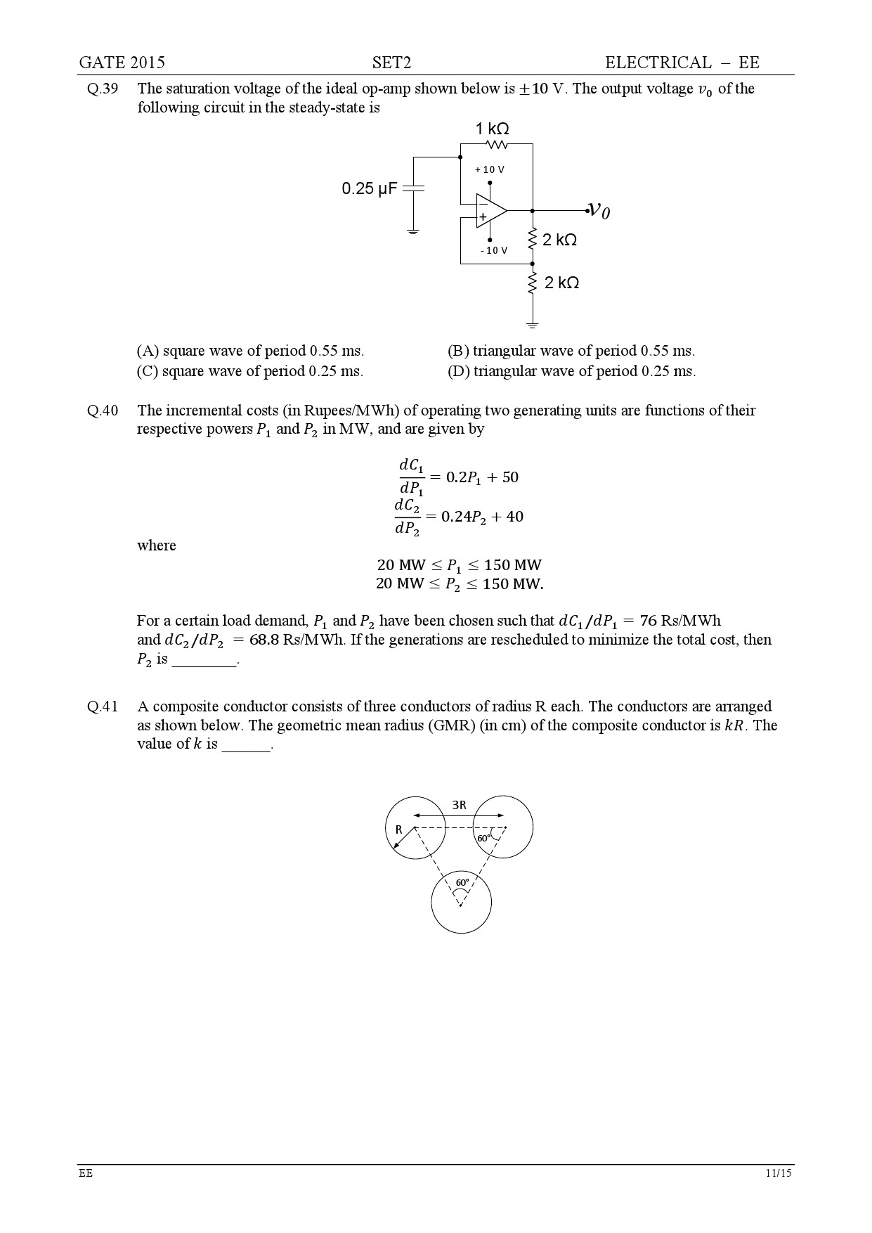 GATE Exam Question Paper 2015 Electrical Engineering Set 2 11