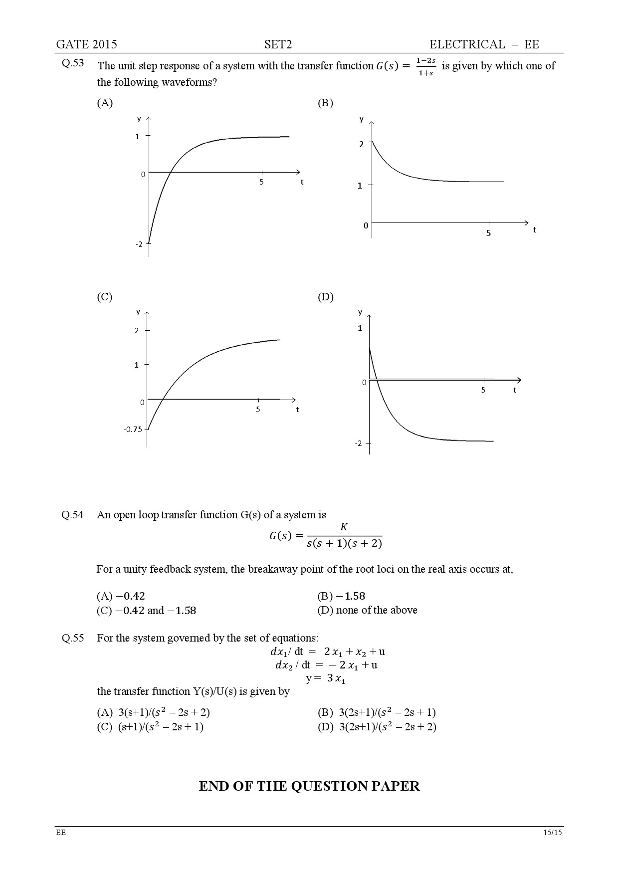 GATE Exam Question Paper 2015 Electrical Engineering Set 2 15