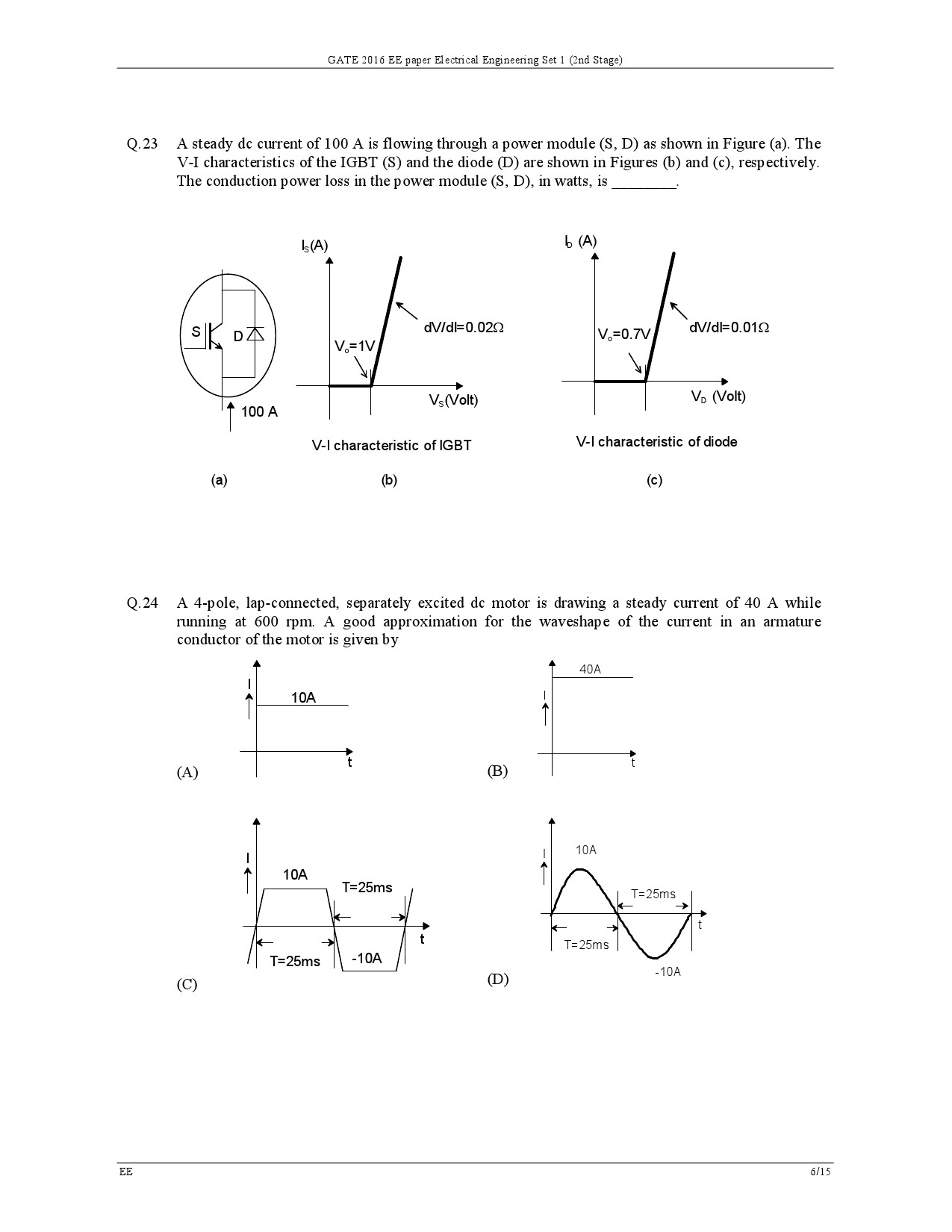 GATE Exam Question Paper 2016 Electrical Engineering Set 1 9