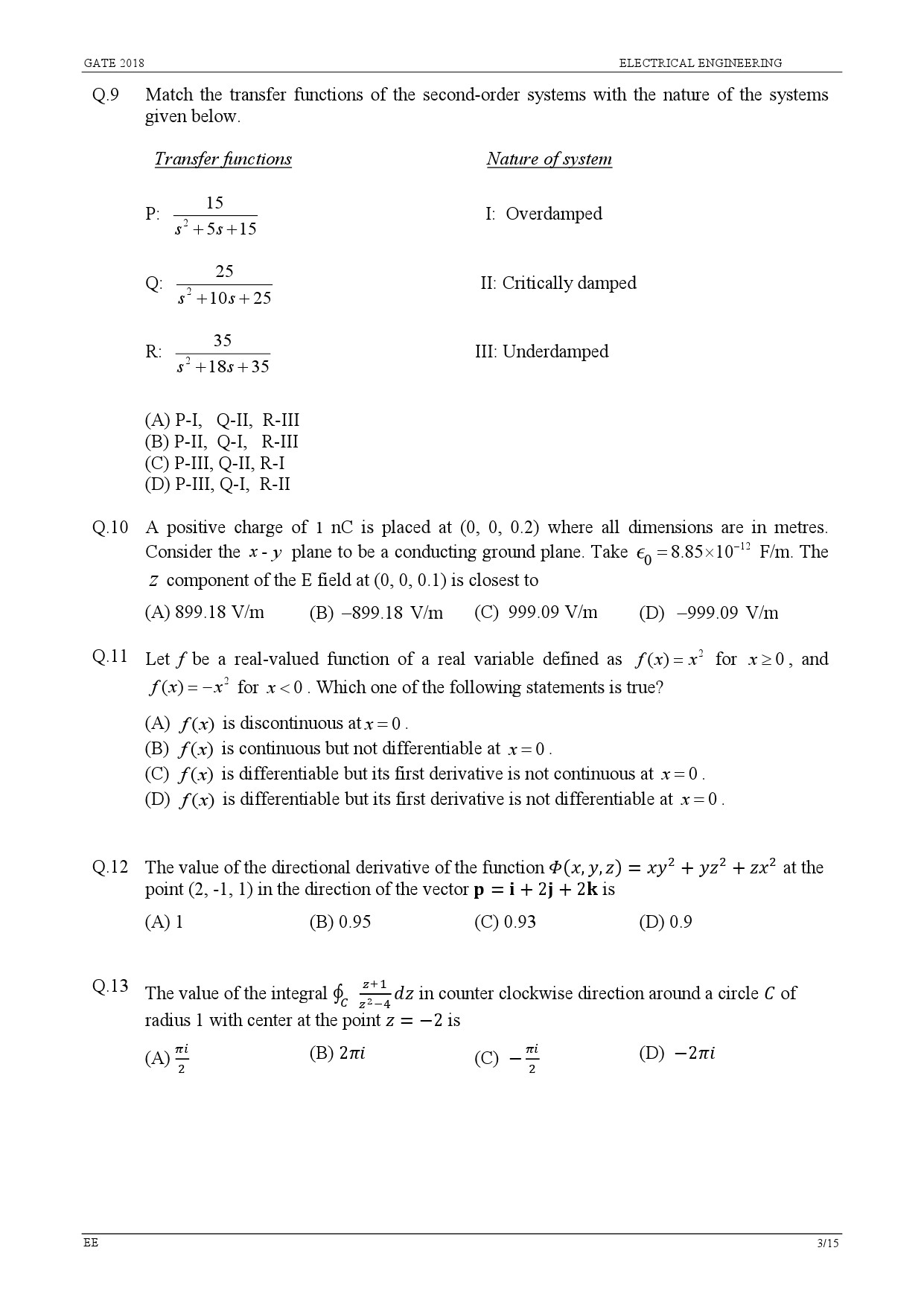 GATE Exam Question Paper 2018 Electrical Engineering 5
