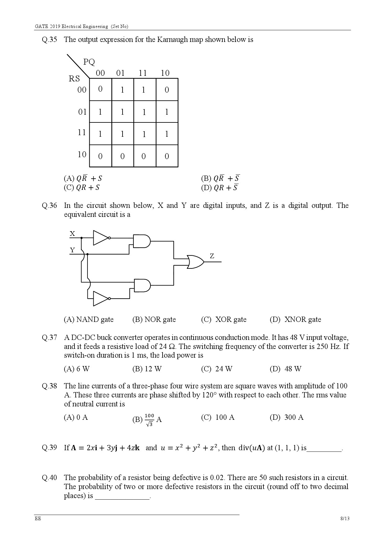 GATE Exam Question Paper 2019 Electrical Engineering 10