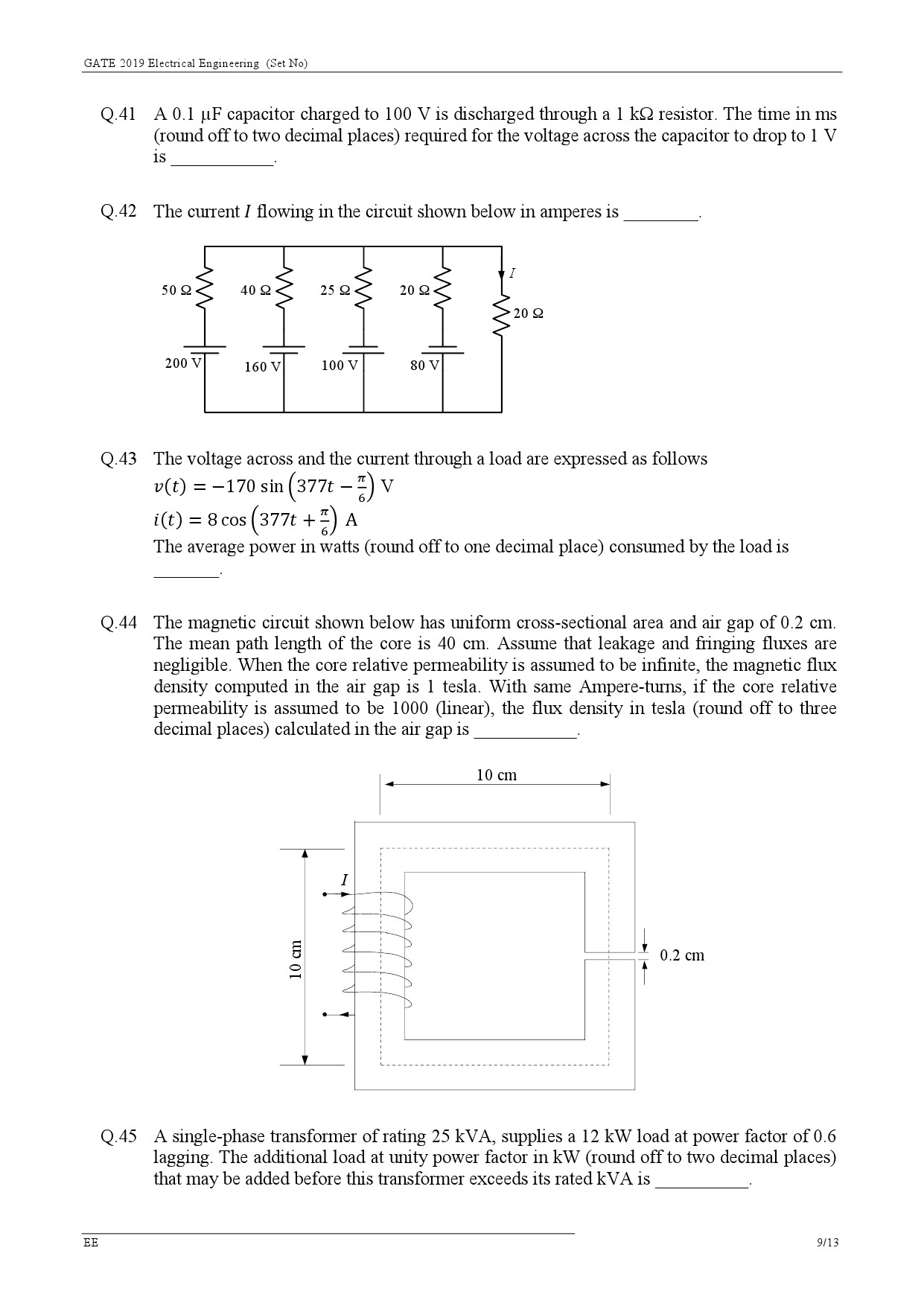 GATE Exam Question Paper 2019 Electrical Engineering 11