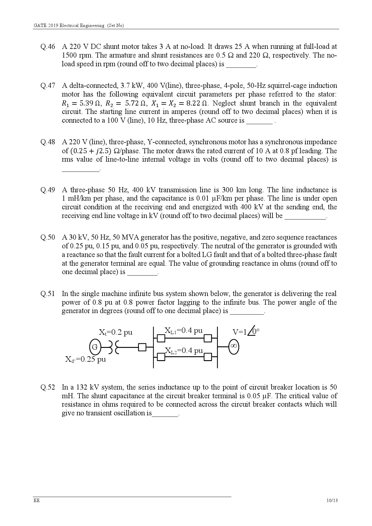 GATE Exam Question Paper 2019 Electrical Engineering 12