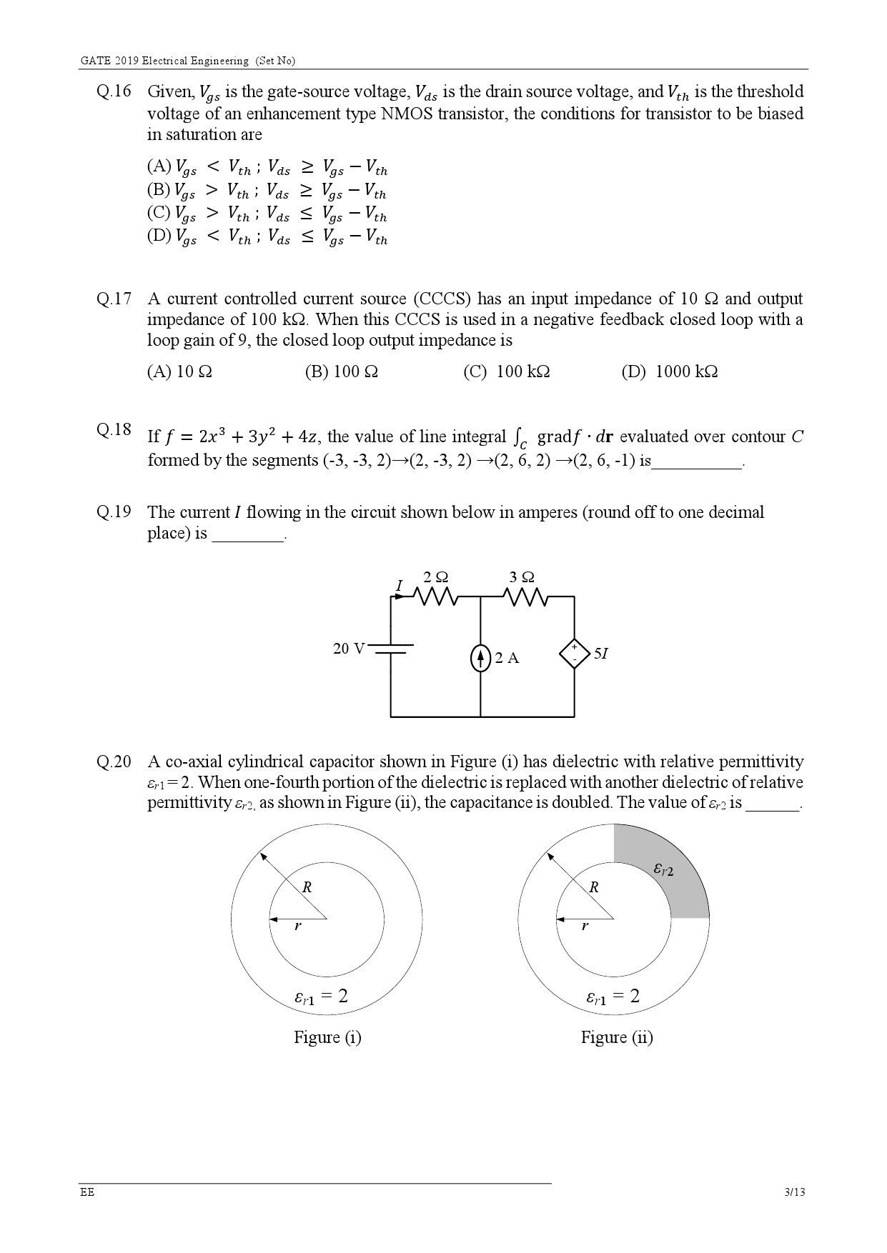 GATE Exam Question Paper 2019 Electrical Engineering 5