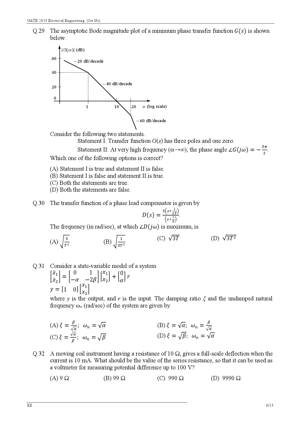 GATE Exam Question Paper 2019 Electrical Engineering 8