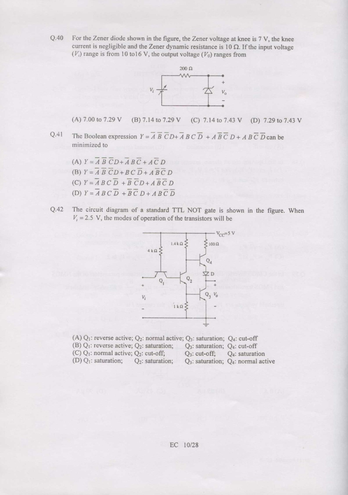 GATE Exam Question Paper 2007 Electronics and Communication Engineering 10
