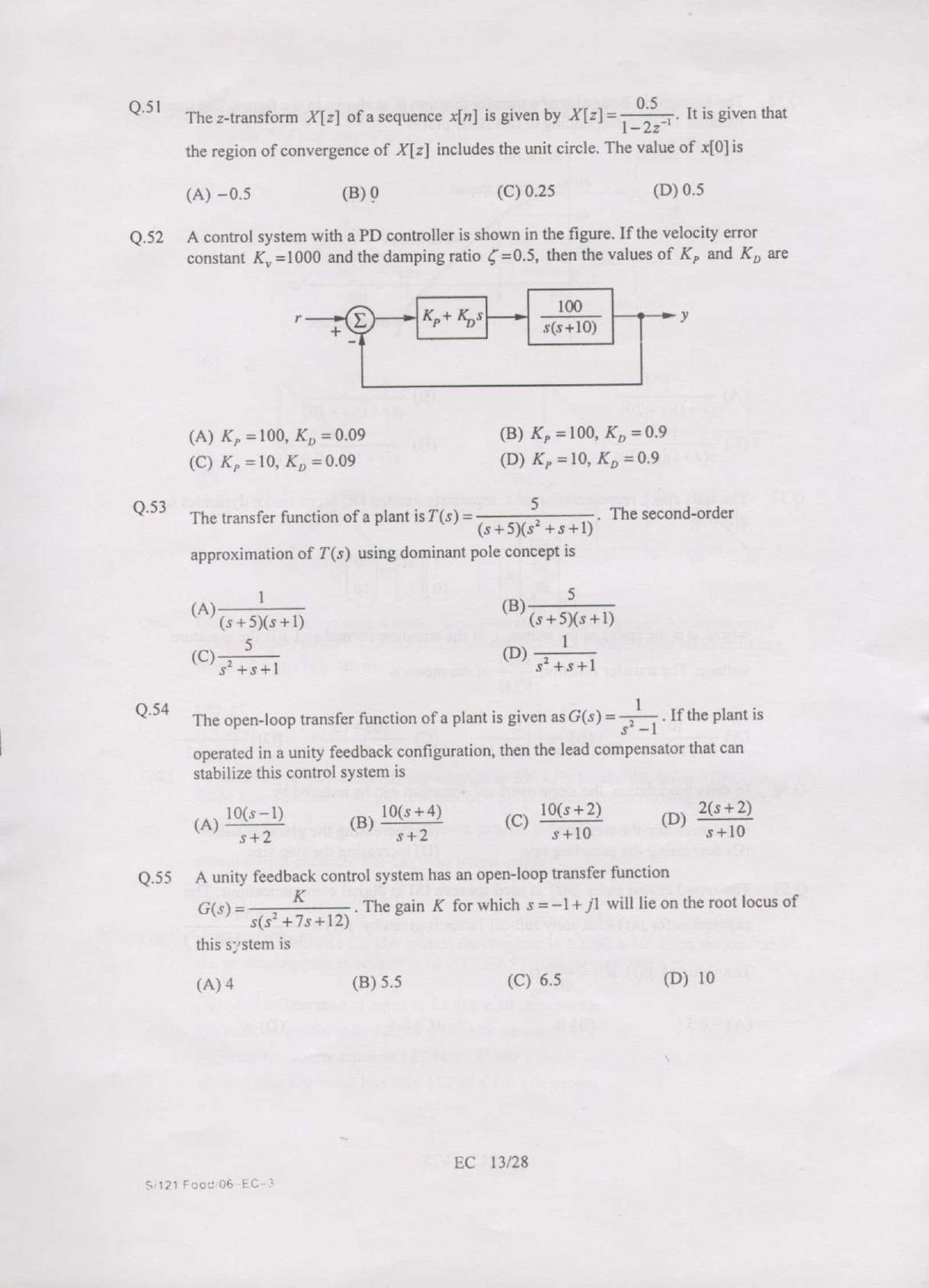 GATE Exam Question Paper 2007 Electronics and Communication Engineering 13