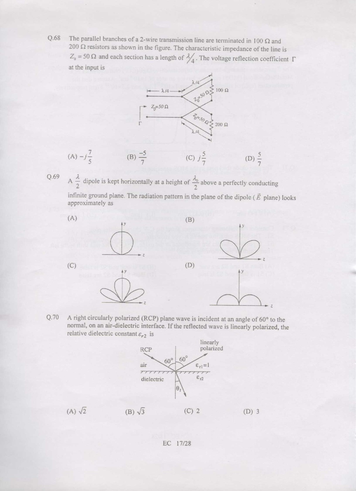GATE Exam Question Paper 2007 Electronics and Communication Engineering 17