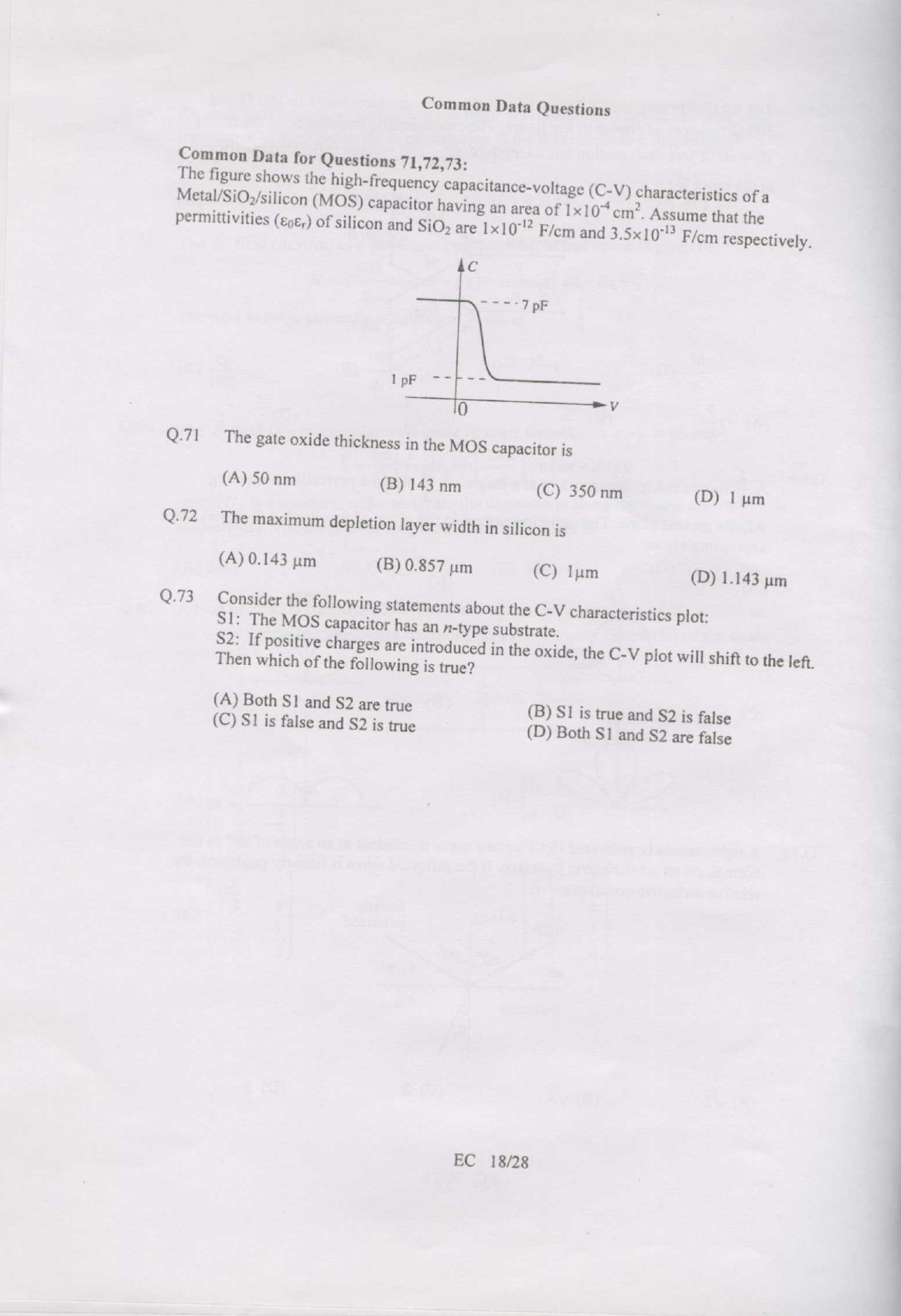 GATE Exam Question Paper 2007 Electronics and Communication Engineering 18