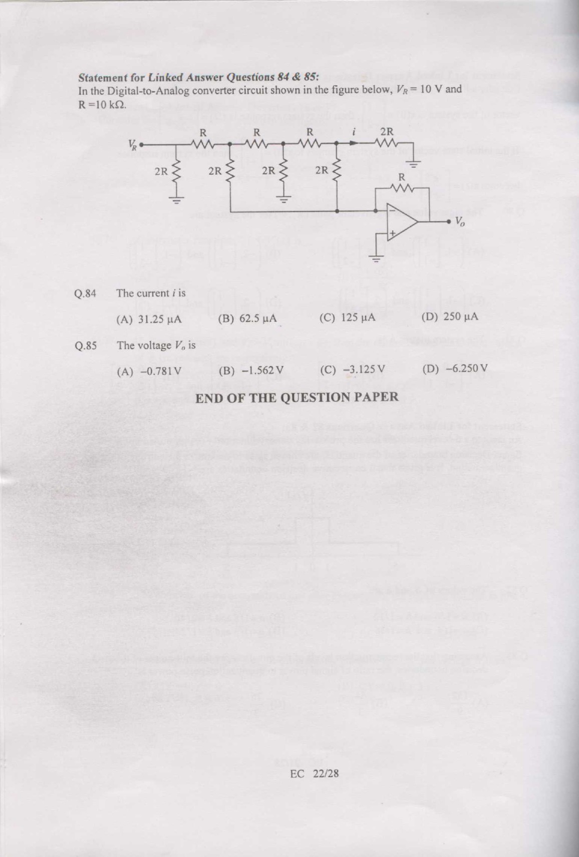 GATE Exam Question Paper 2007 Electronics and Communication Engineering 22