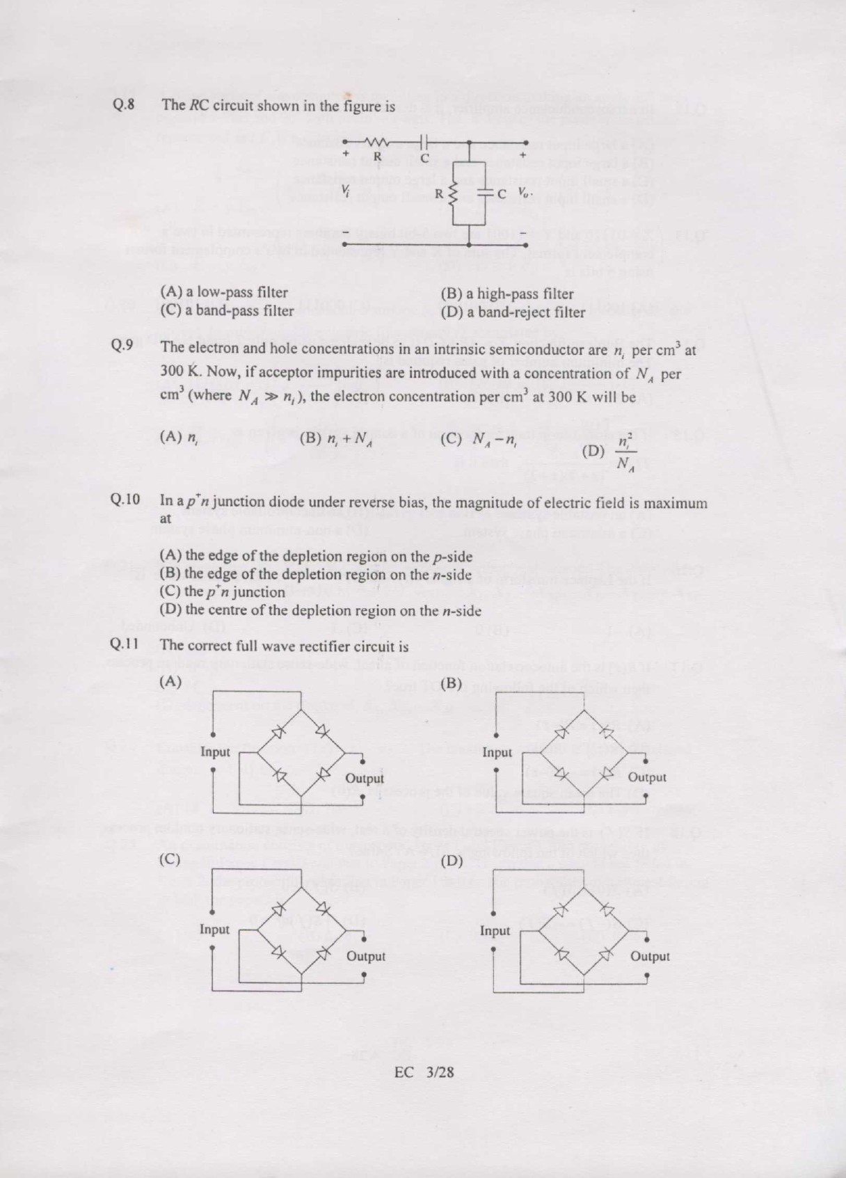 GATE Exam Question Paper 2007 Electronics and Communication Engineering 3