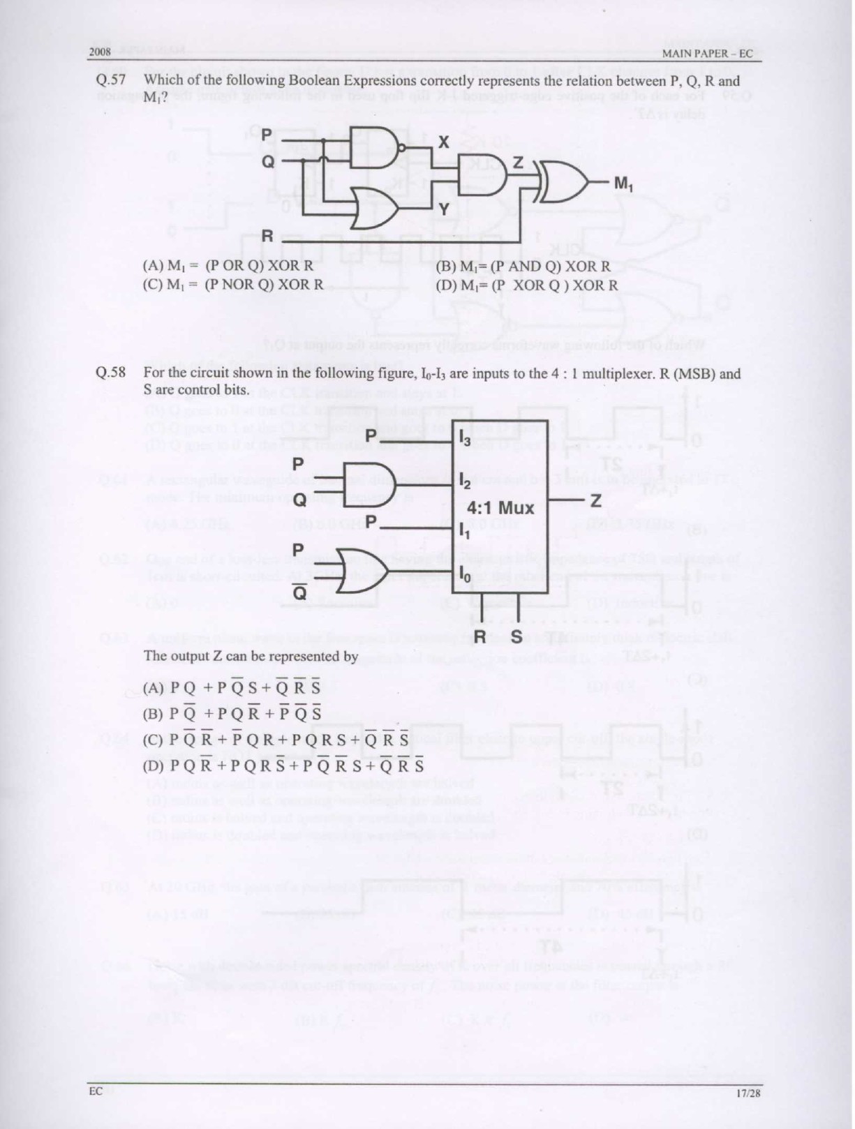 GATE Exam Question Paper 2008 Electronics and Communication Engineering 17