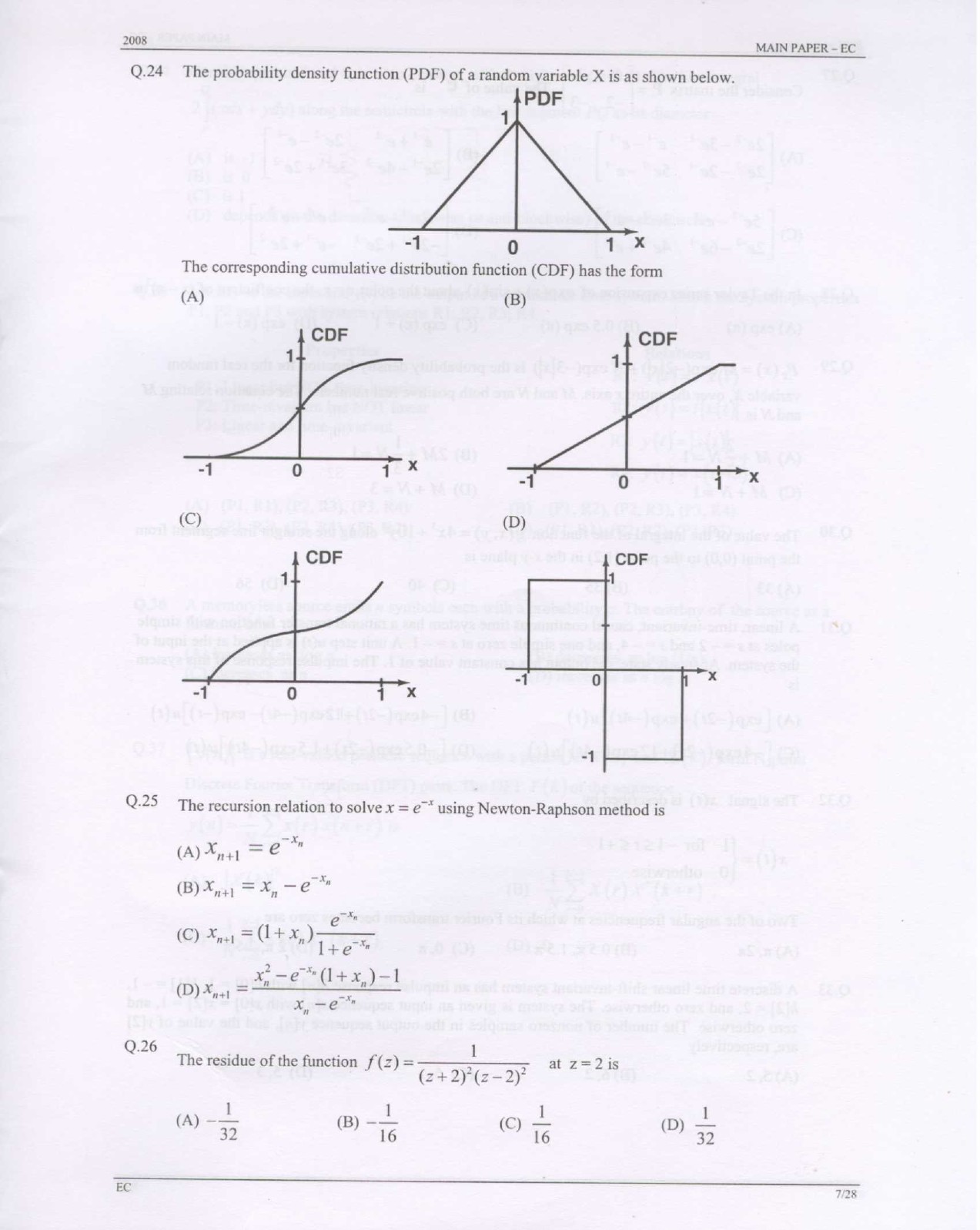 GATE Exam Question Paper 2008 Electronics and Communication Engineering 7