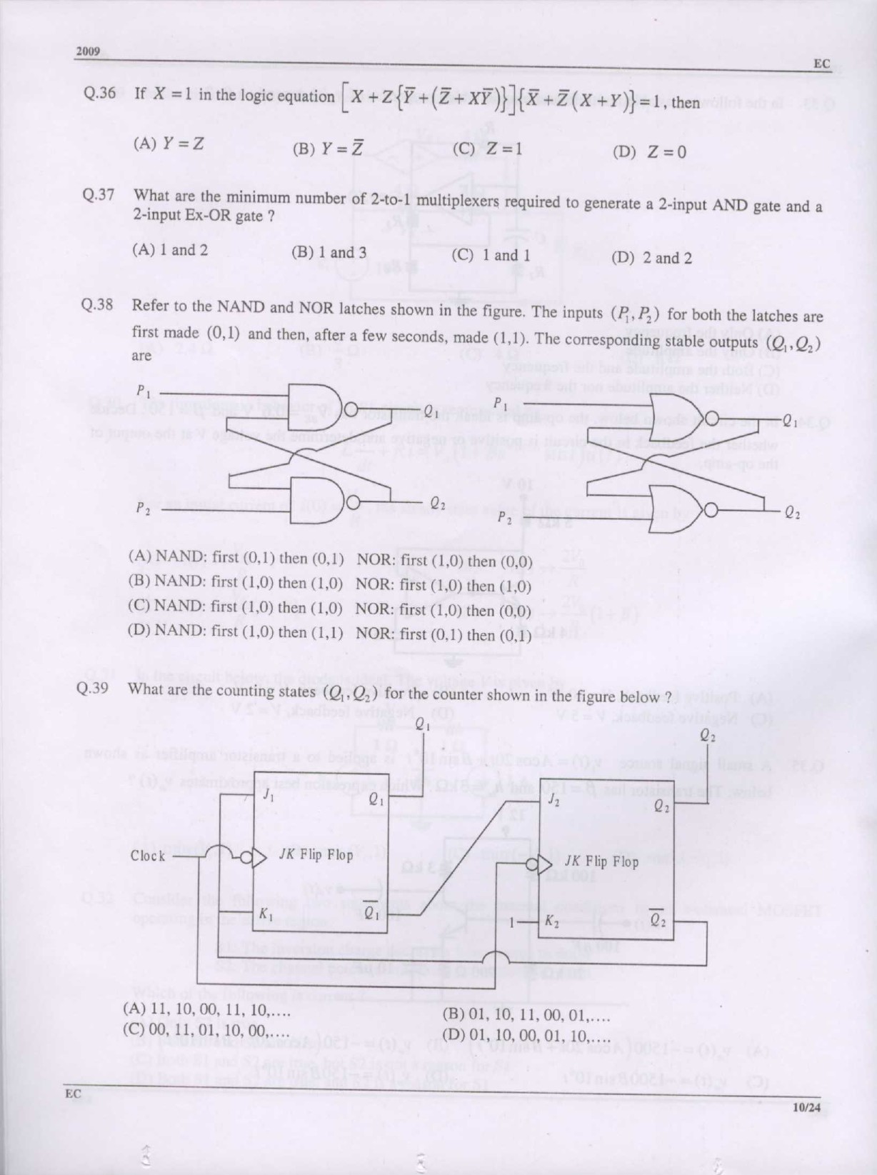 GATE Exam Question Paper 2009 Electronics and Communication Engineering 10