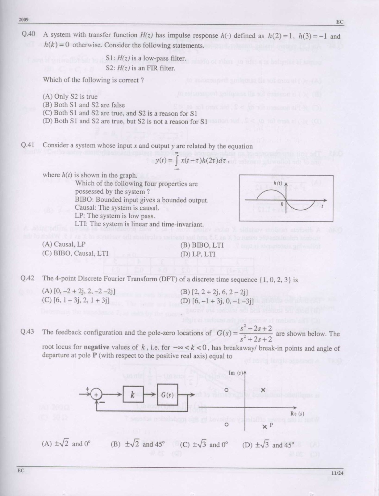 GATE Exam Question Paper 2009 Electronics and Communication Engineering 11