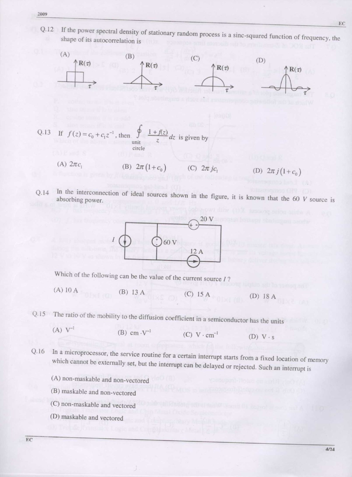 GATE Exam Question Paper 2009 Electronics and Communication Engineering 4