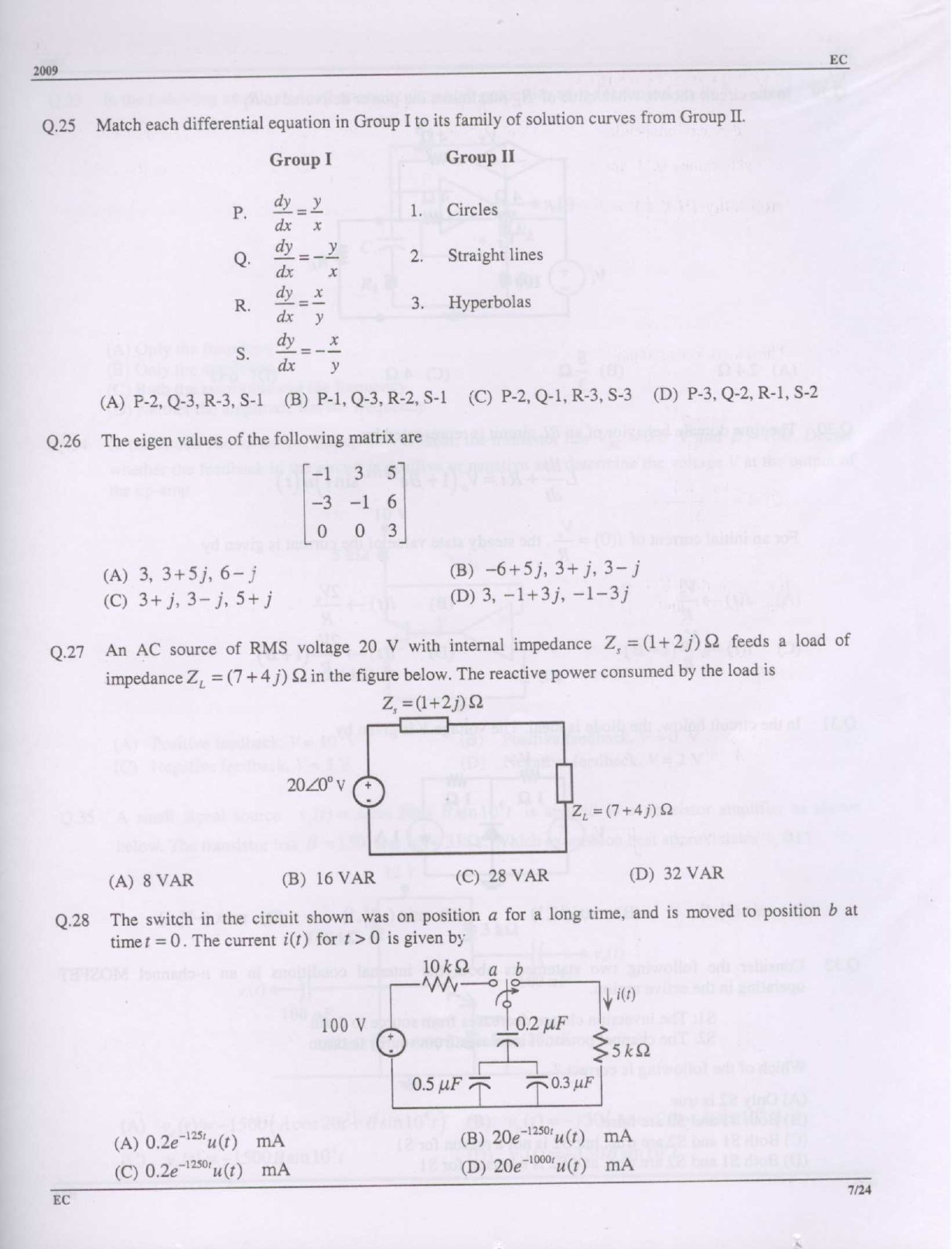 GATE Exam Question Paper 2009 Electronics and Communication Engineering 7
