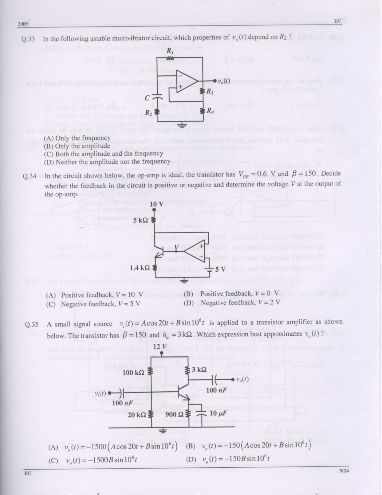 GATE Exam Question Paper 2009 Electronics and Communication Engineering 9